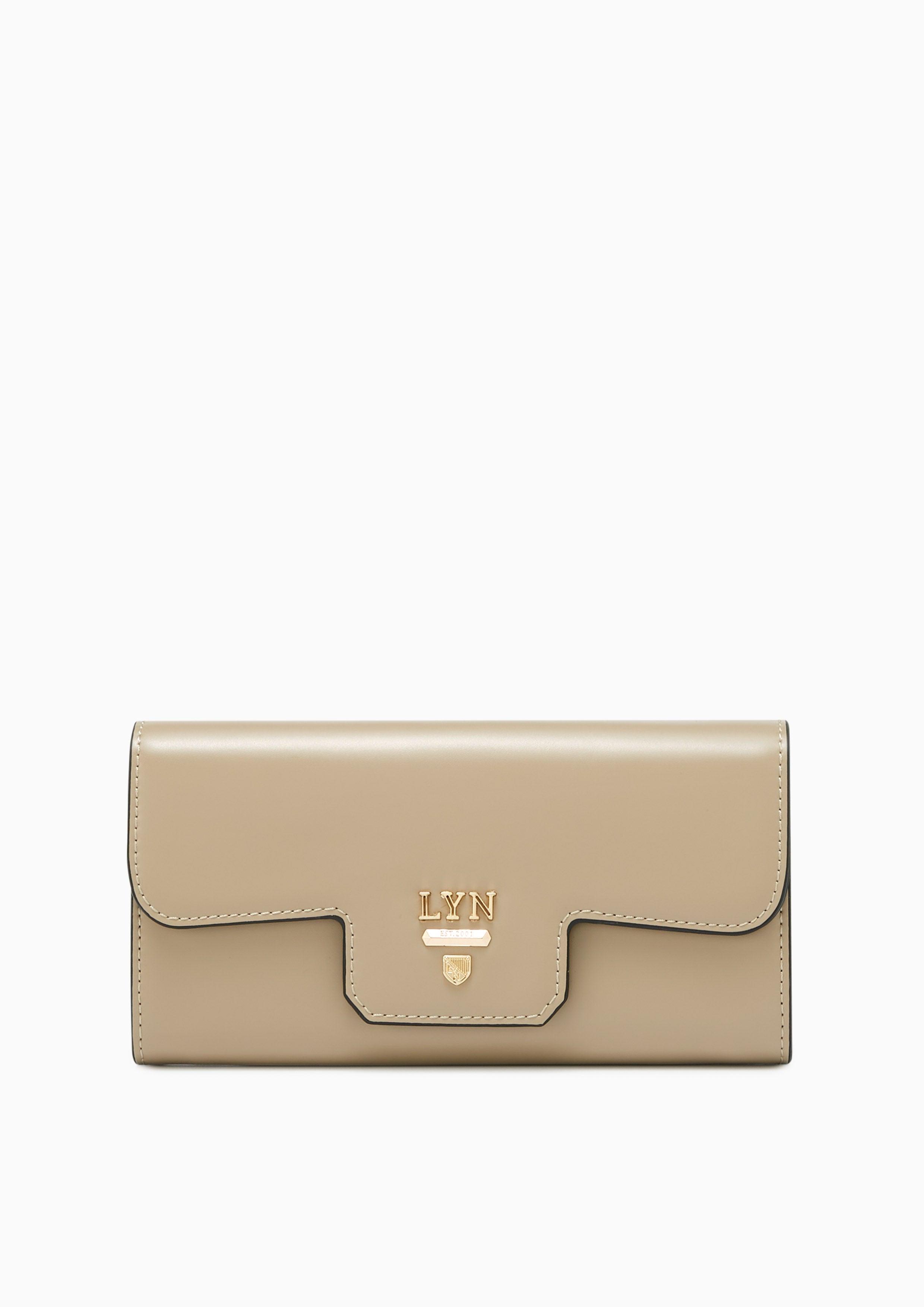 Snappy Front Flap Long Wallet Taupe