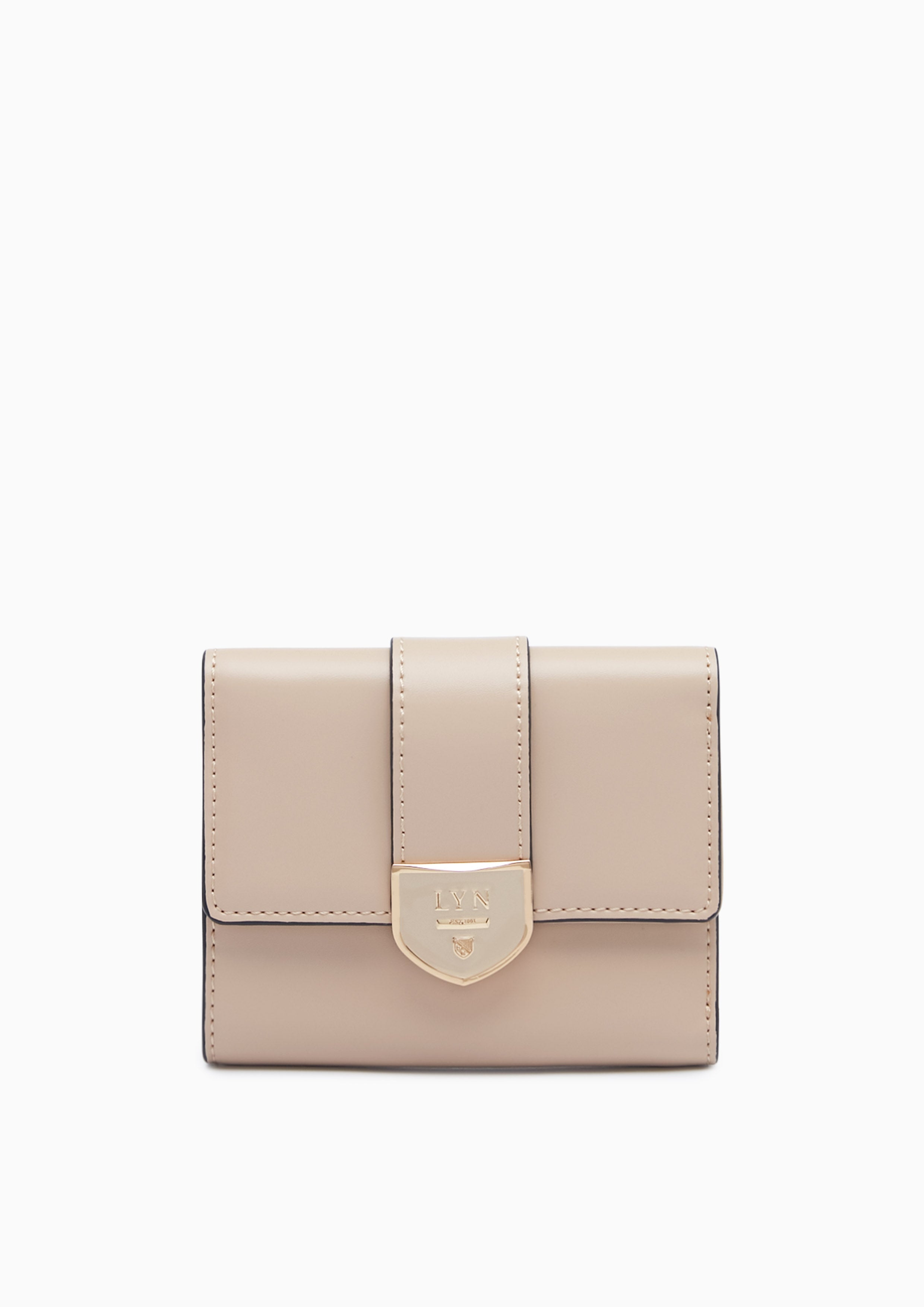 Athella Tri-Fold Short Wallet Beige - Lyn TH