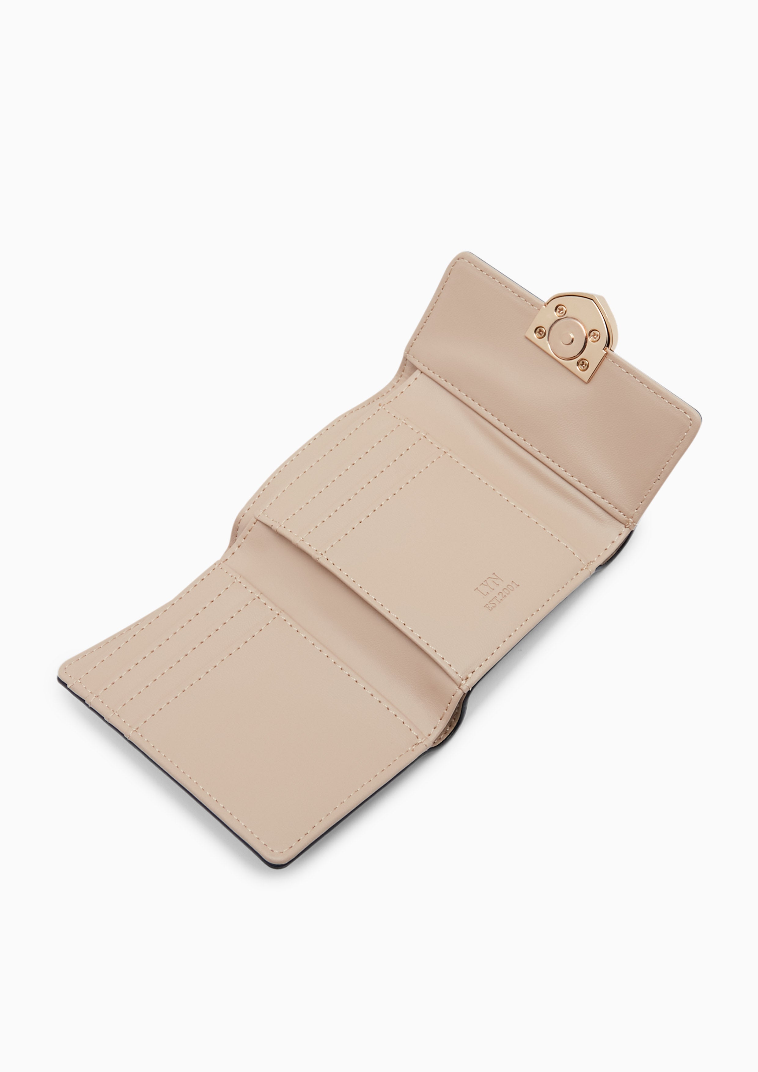 Athella Tri-Fold Short Wallet Beige - Lyn TH