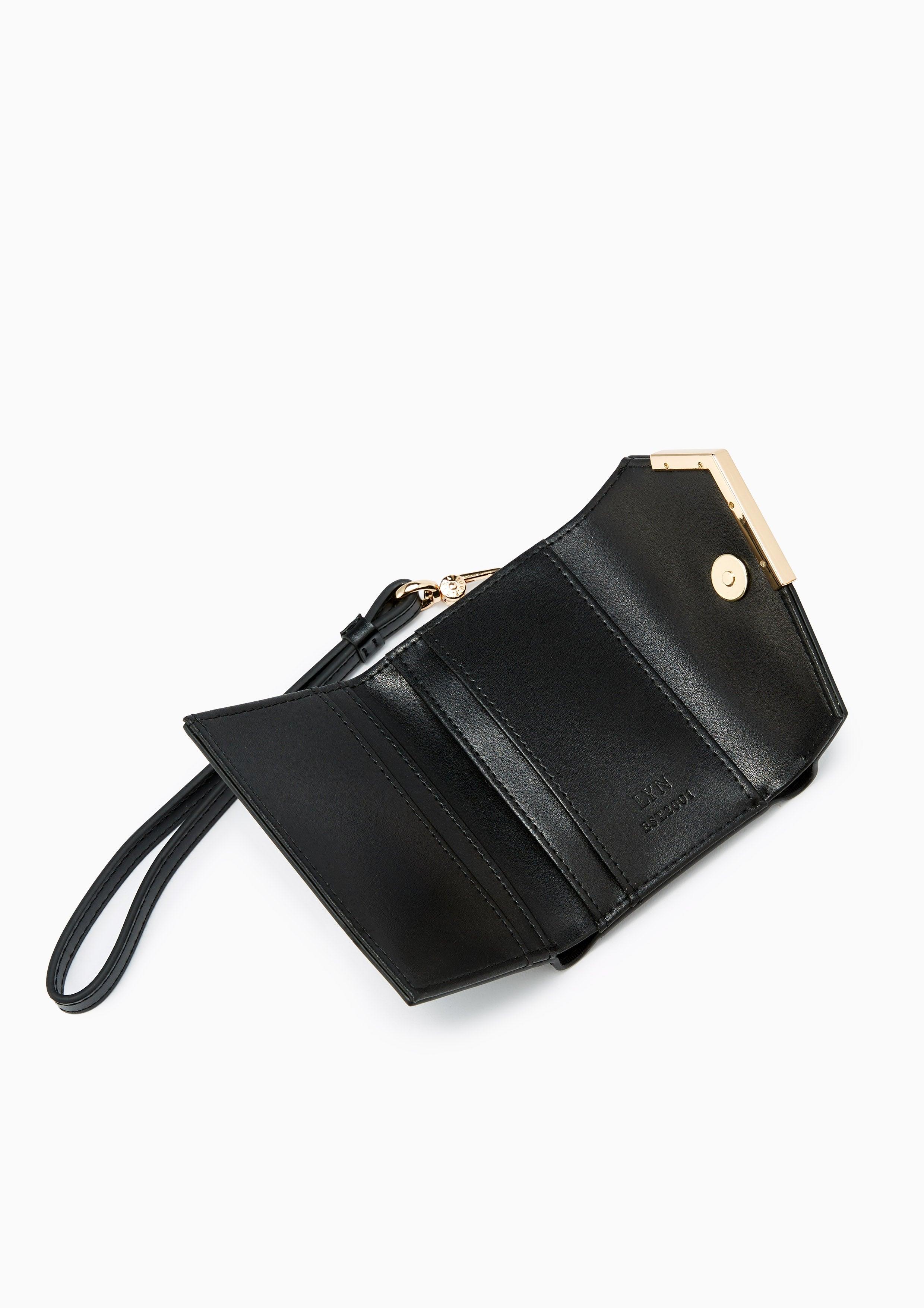 Posh Card Holder With Strap Black