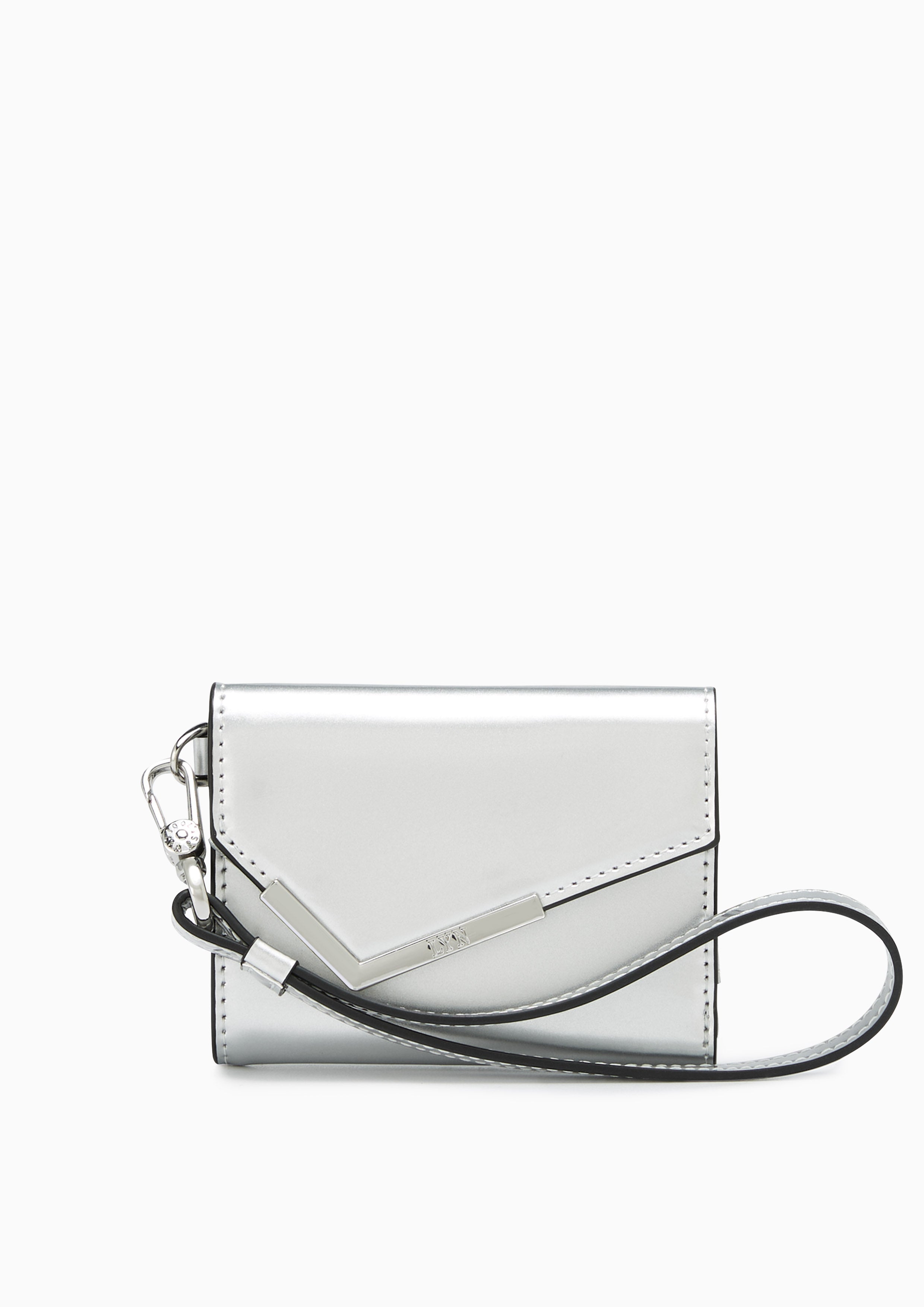 Posh Card Holder With Strap Silver