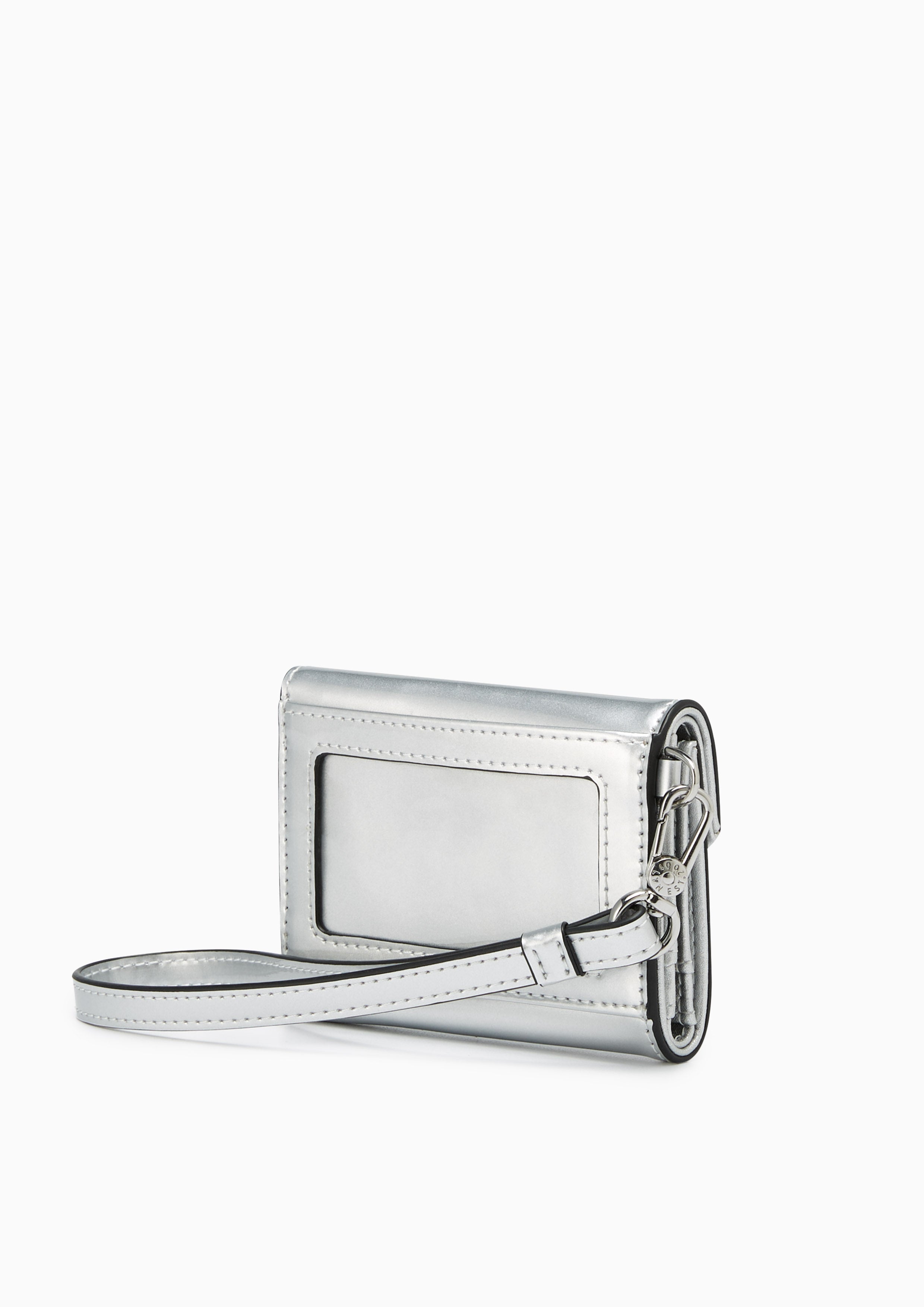 Posh Card Holder With Strap Silver