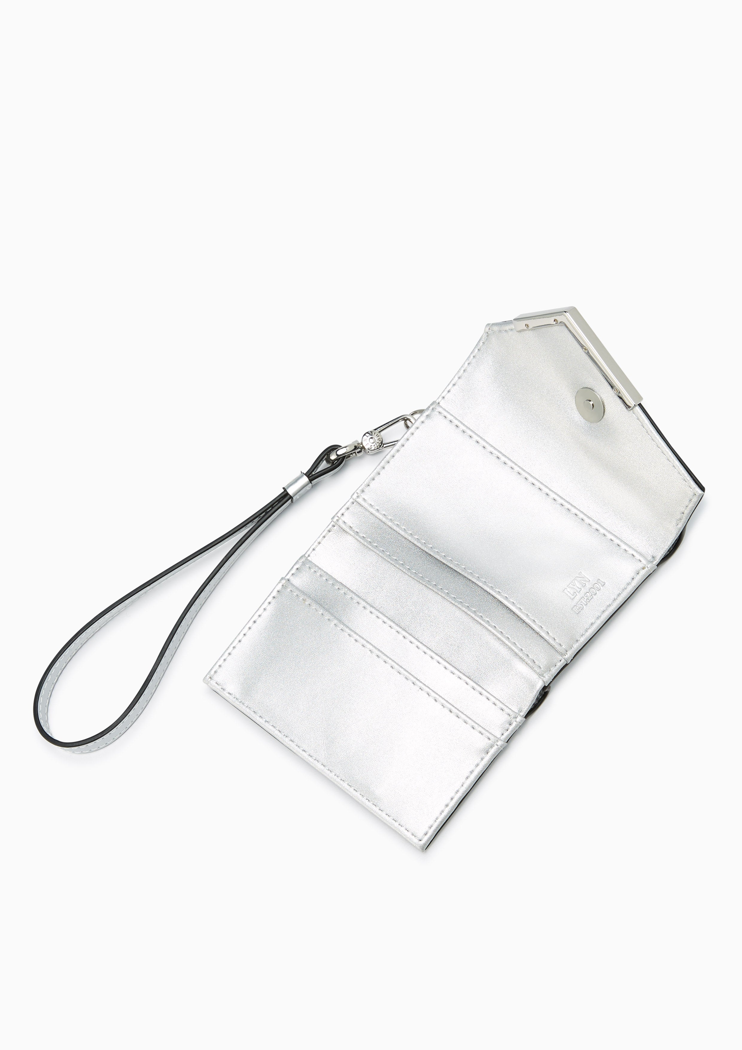 Posh Card Holder With Strap Silver