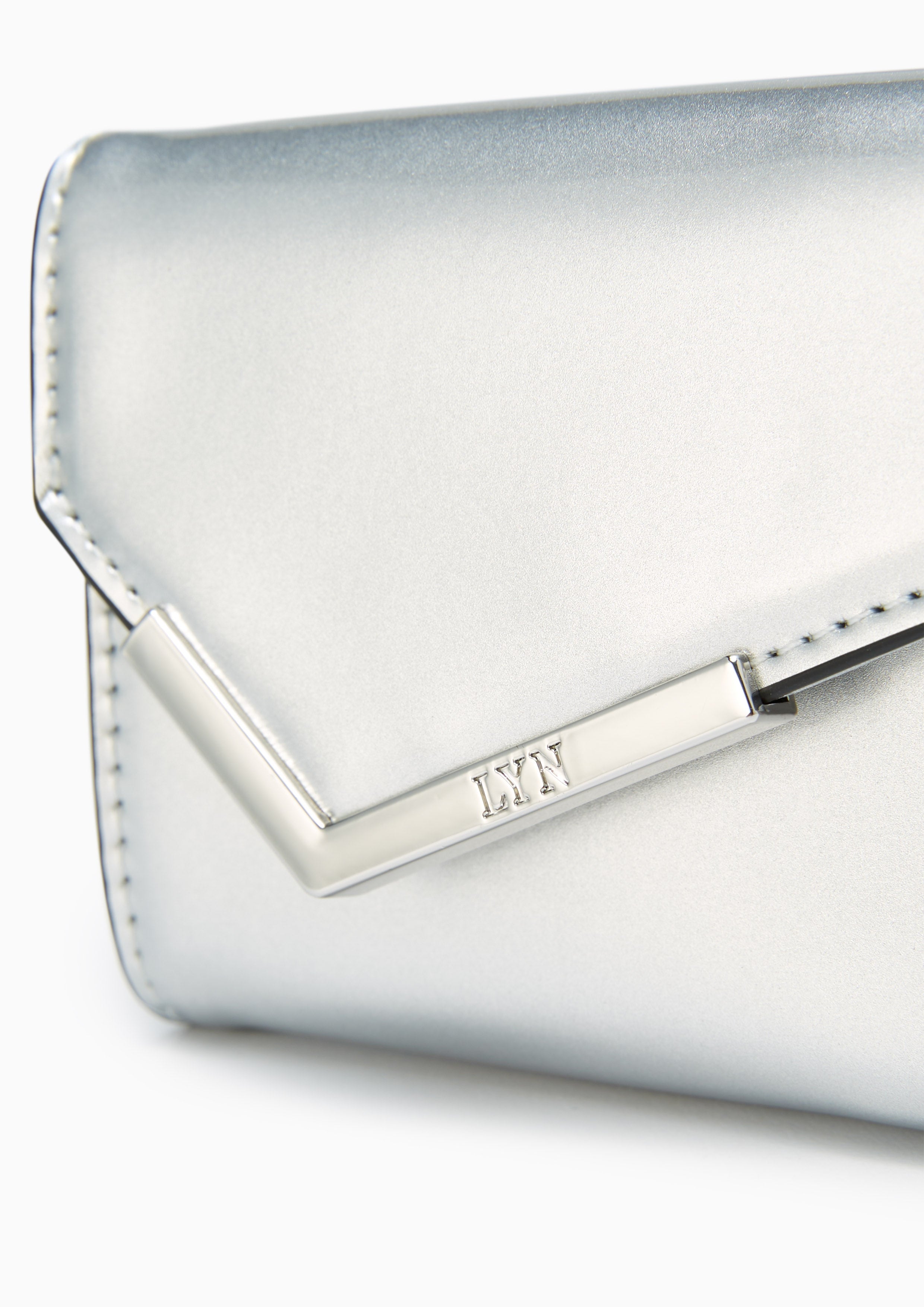 Posh Card Holder With Strap Silver