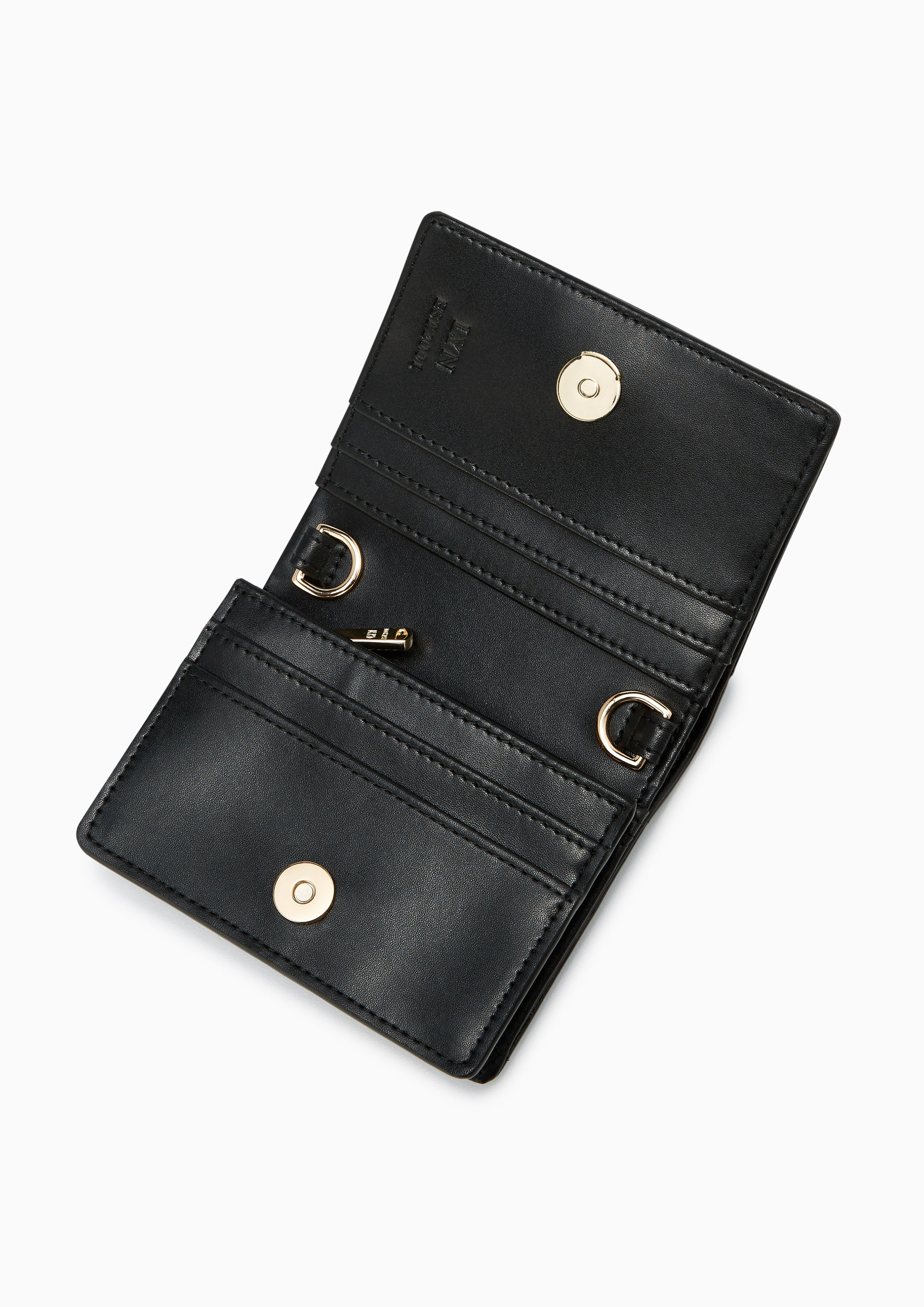 Naw Patti Short Wallet On Chain Black - Lyn TH