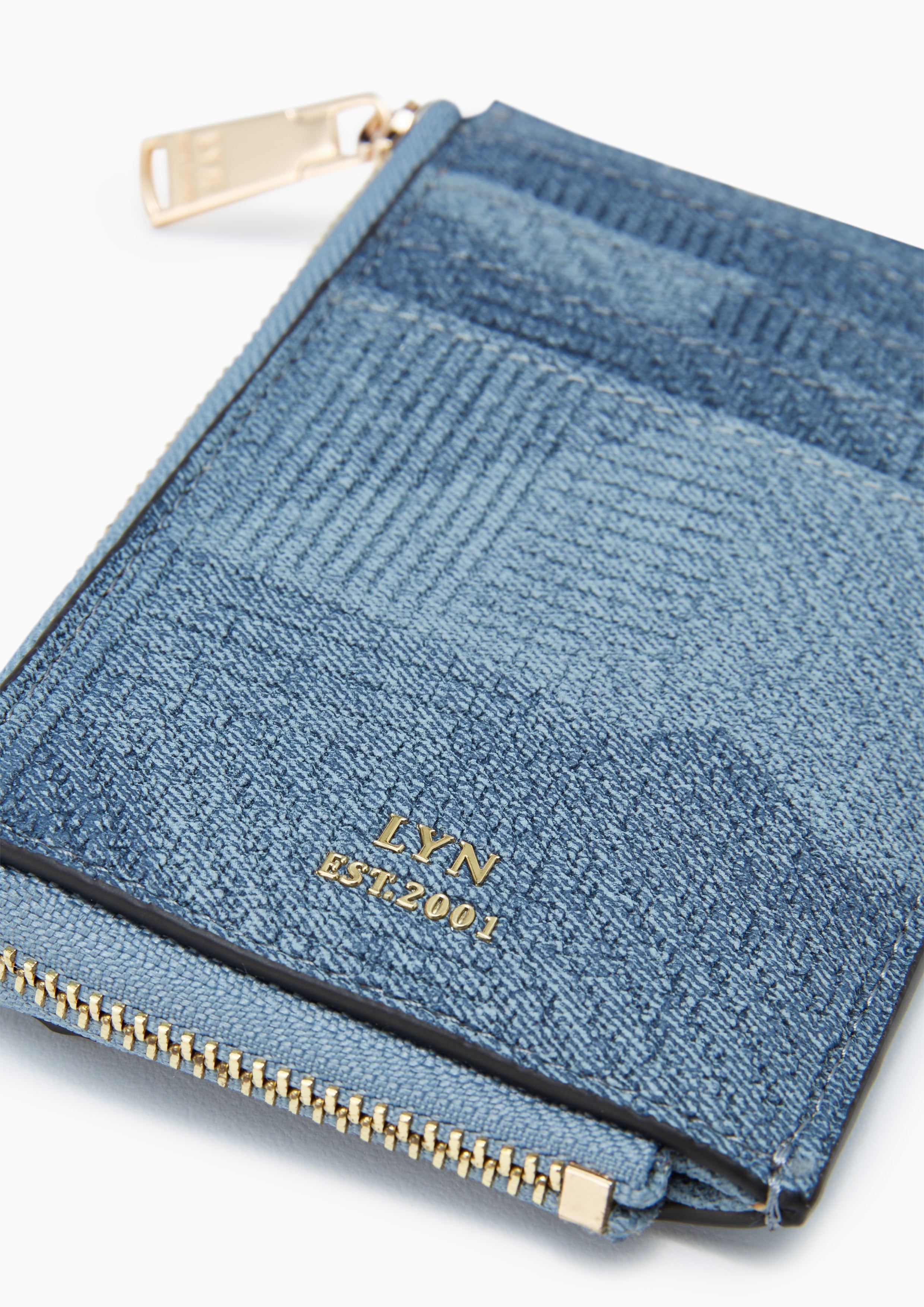 Dustin Denim Zip Pouch Blue