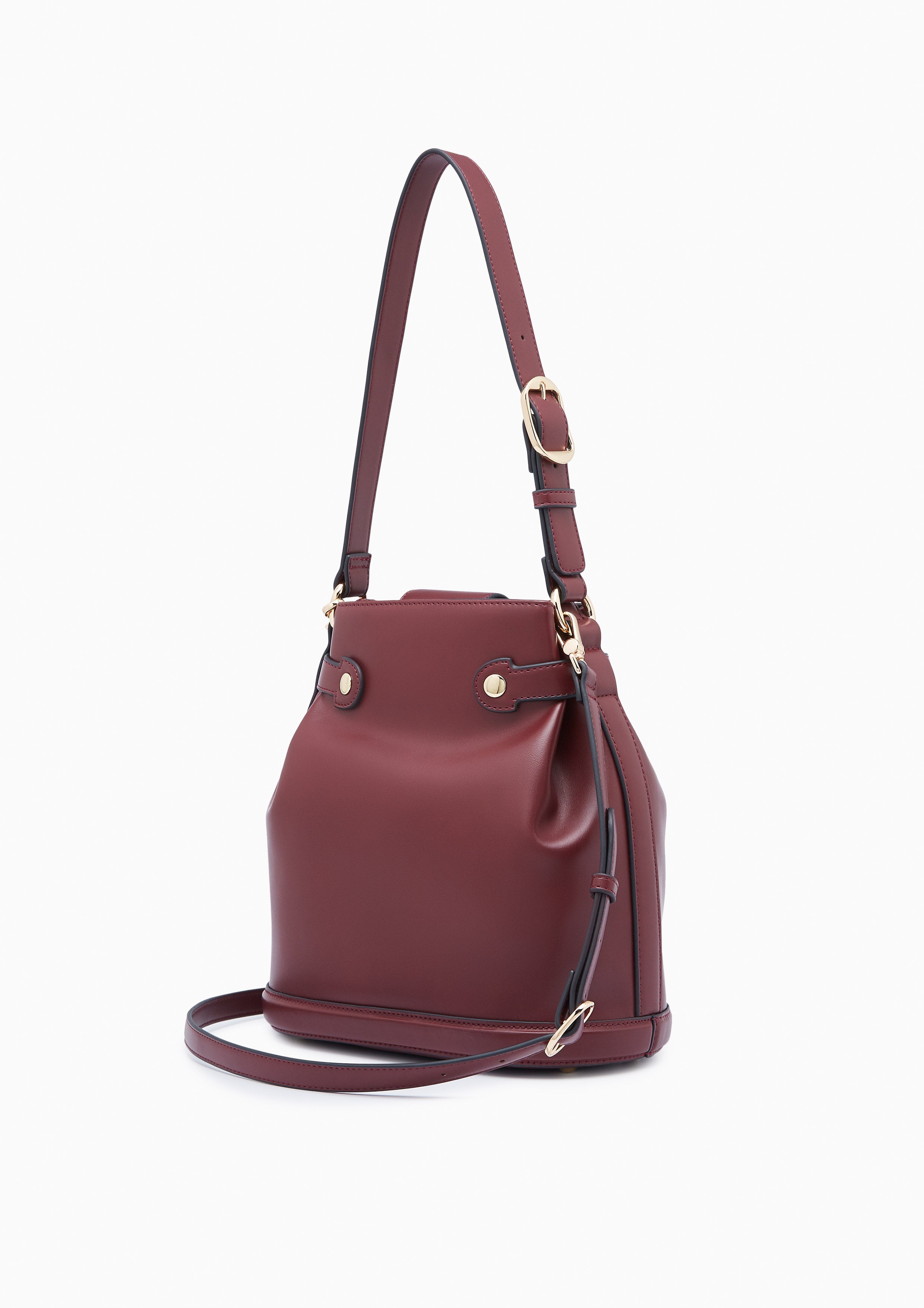 Metal Infinite M Bucket Bag Dark Red - Lyn TH