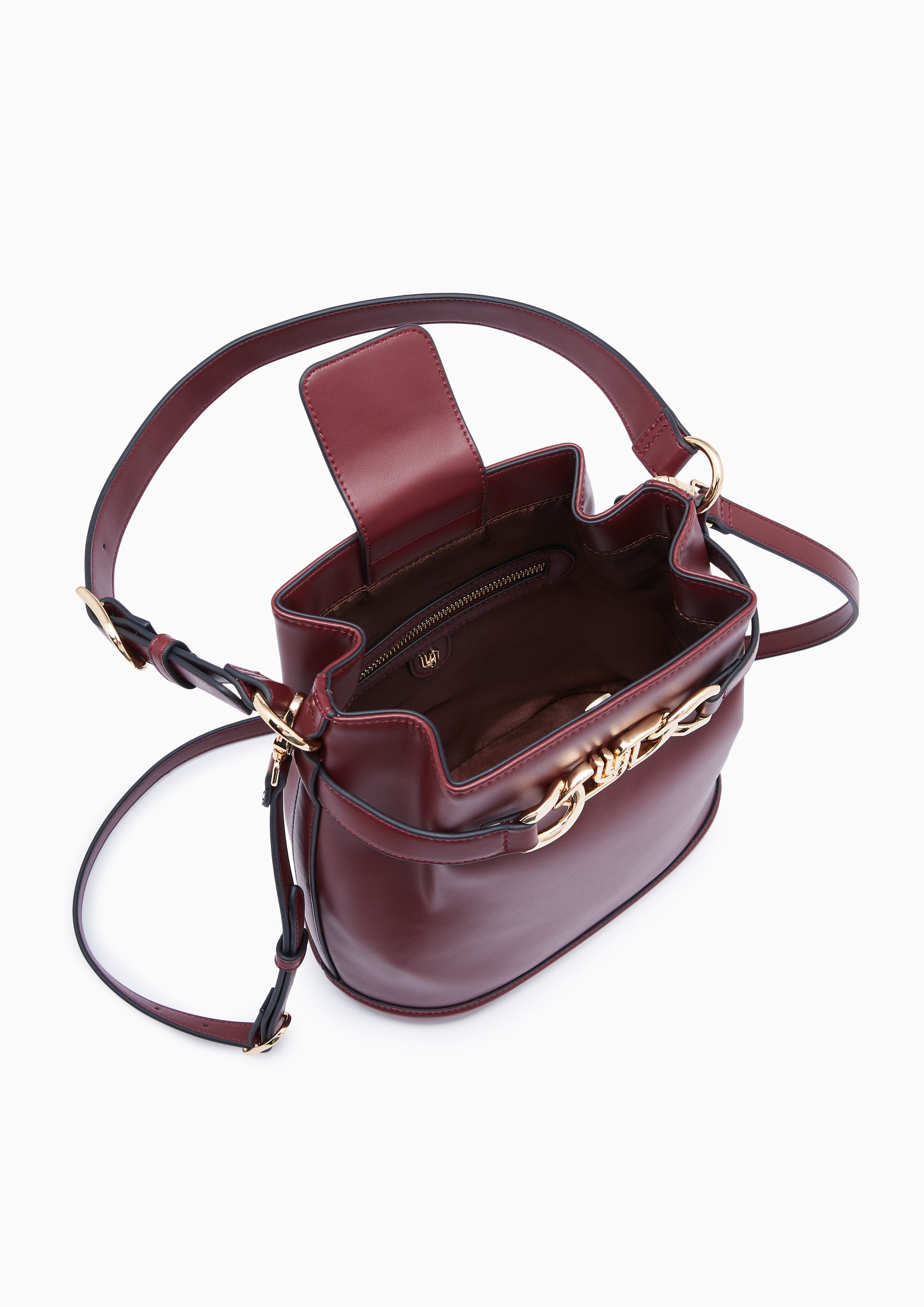 Metal Infinite M Bucket Bag Dark Red - Lyn TH