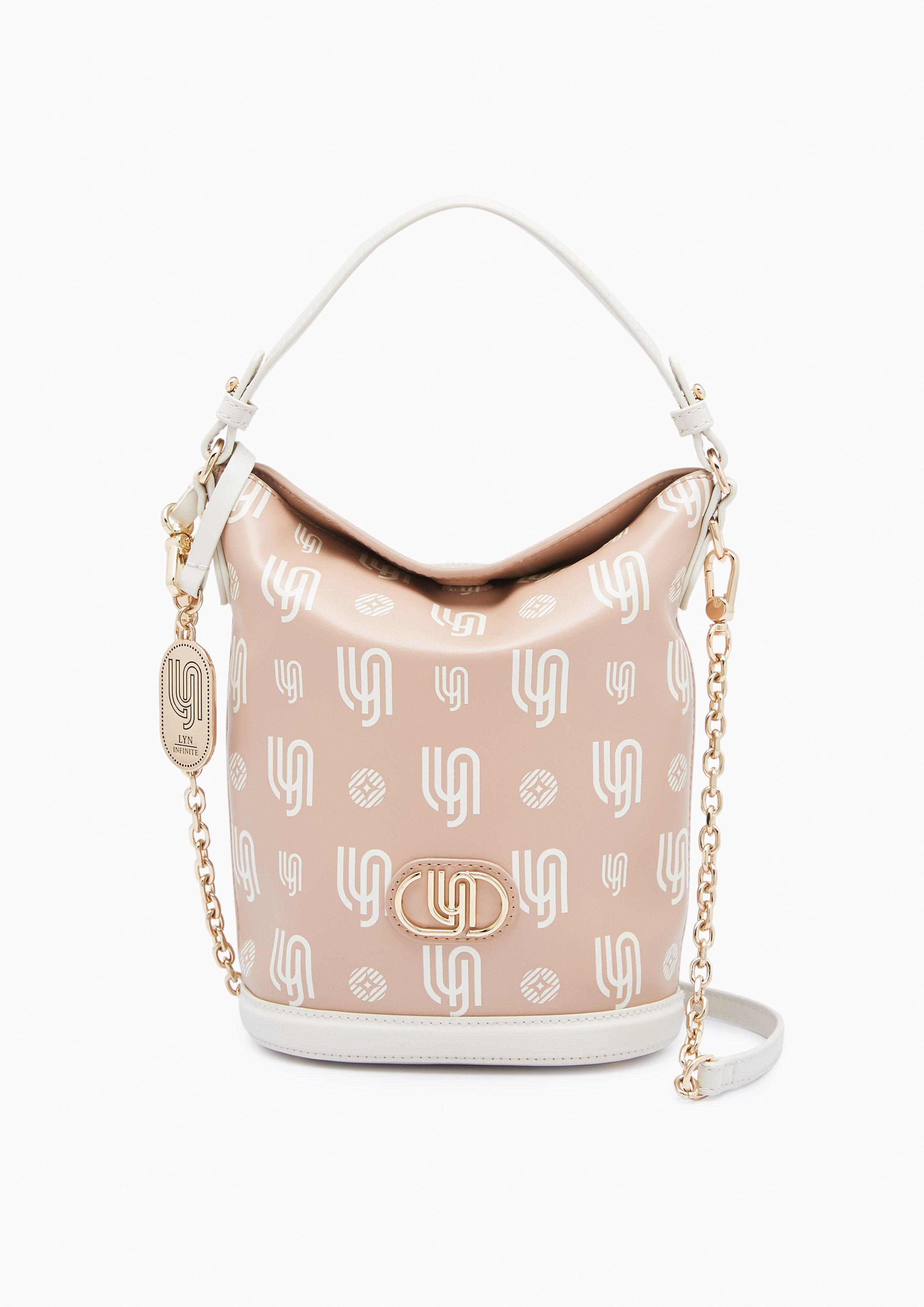 Mintage Print Inf S Bucket Bag Beige - Lyn TH