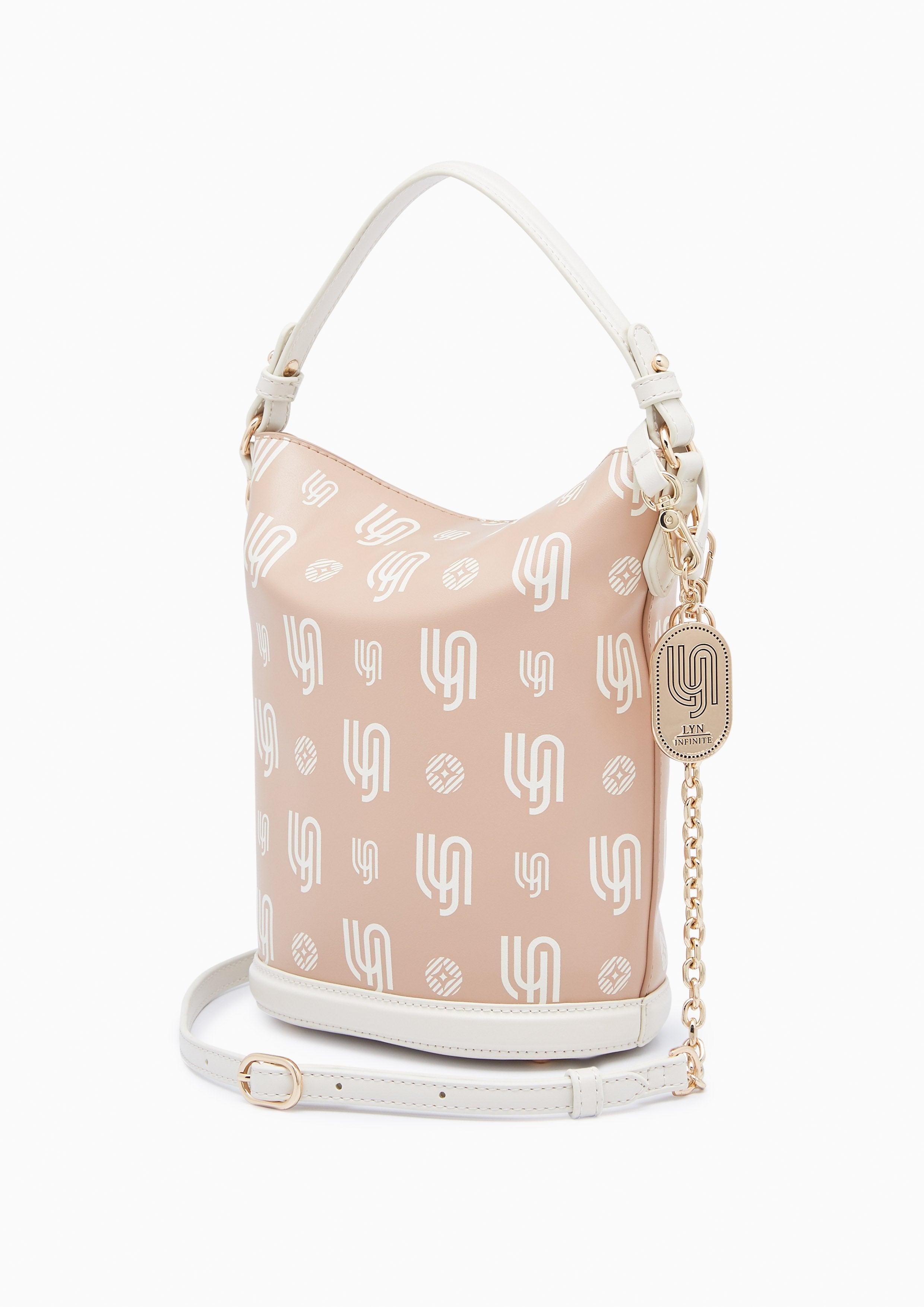 Mintage Print Inf S Bucket Bag Beige - Lyn TH