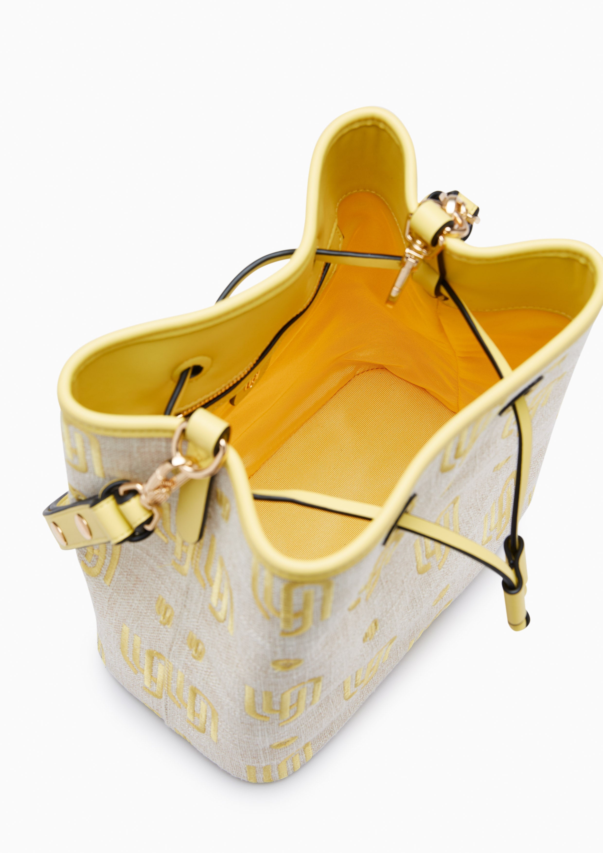 Leah Infinite Canvas Bucket Bag Yellow - Lyn TH