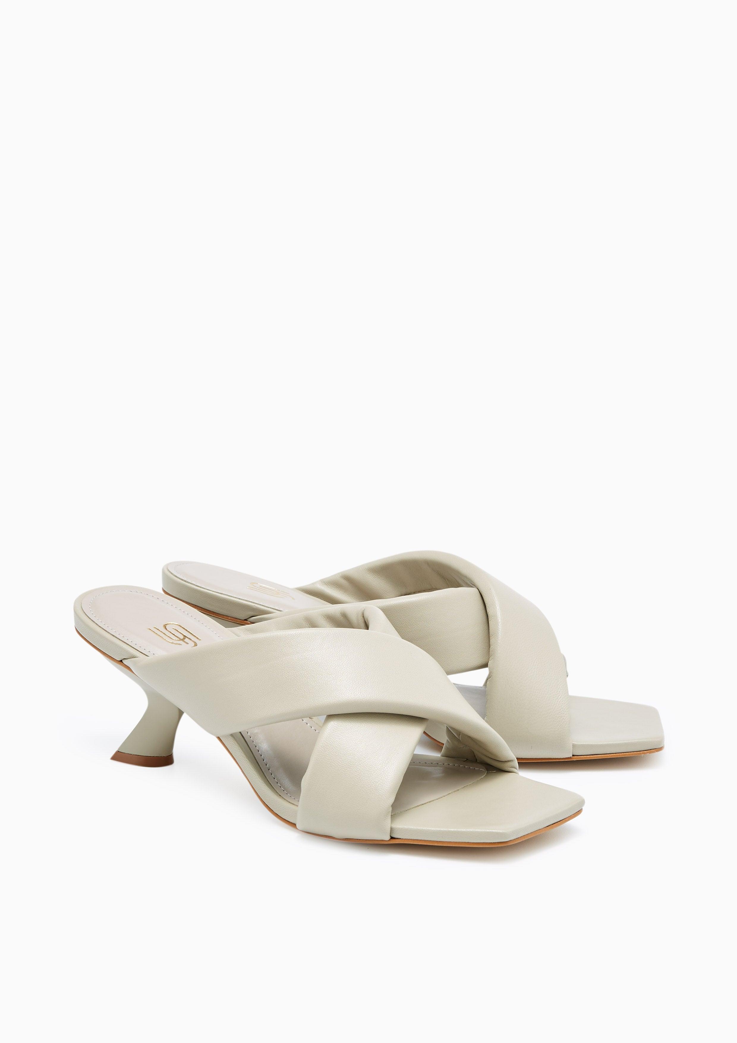 Bashful Infinite Low Heel Sandals Taupe - Lyn TH