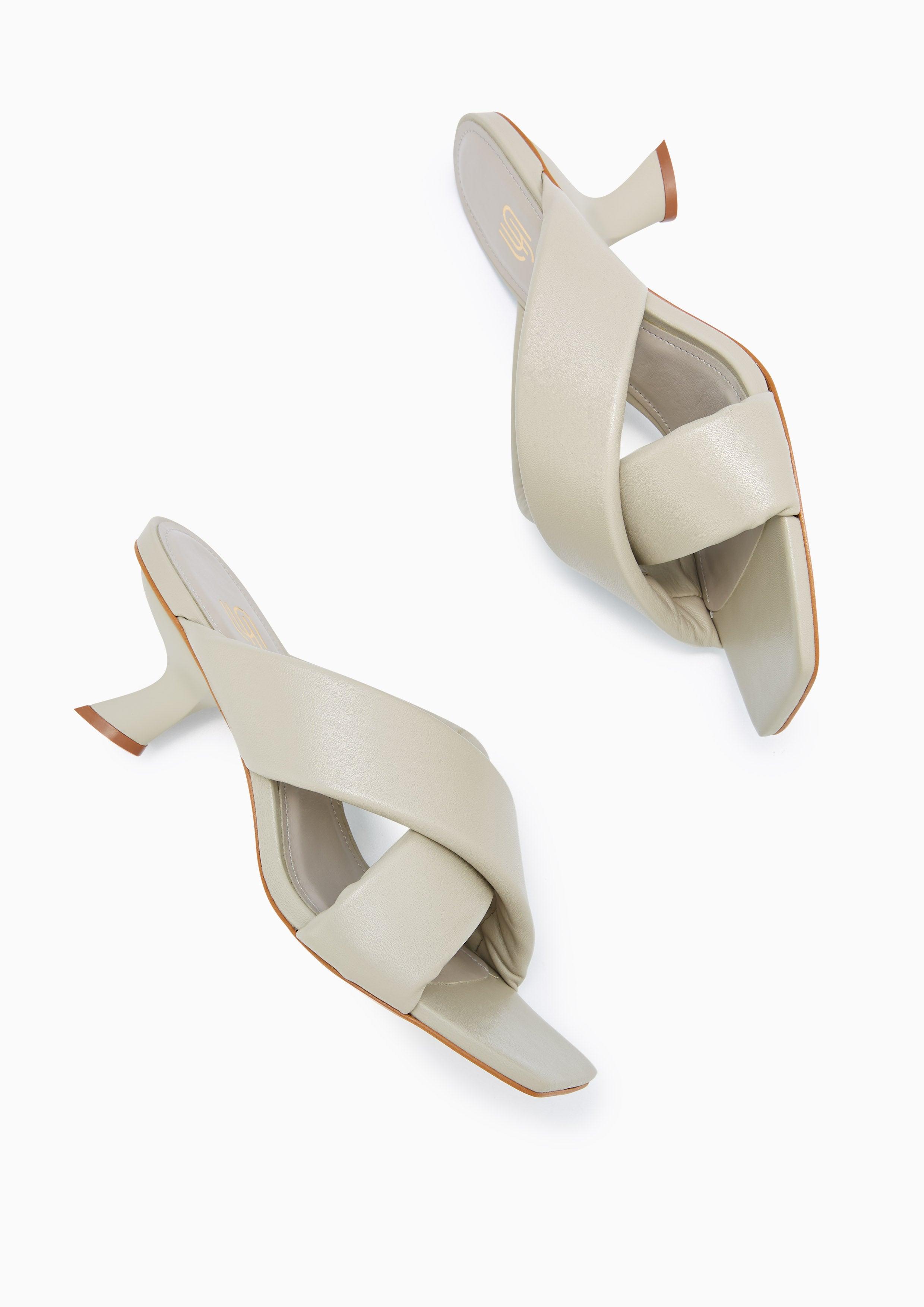 Bashful Infinite Low Heel Sandals Taupe - Lyn TH