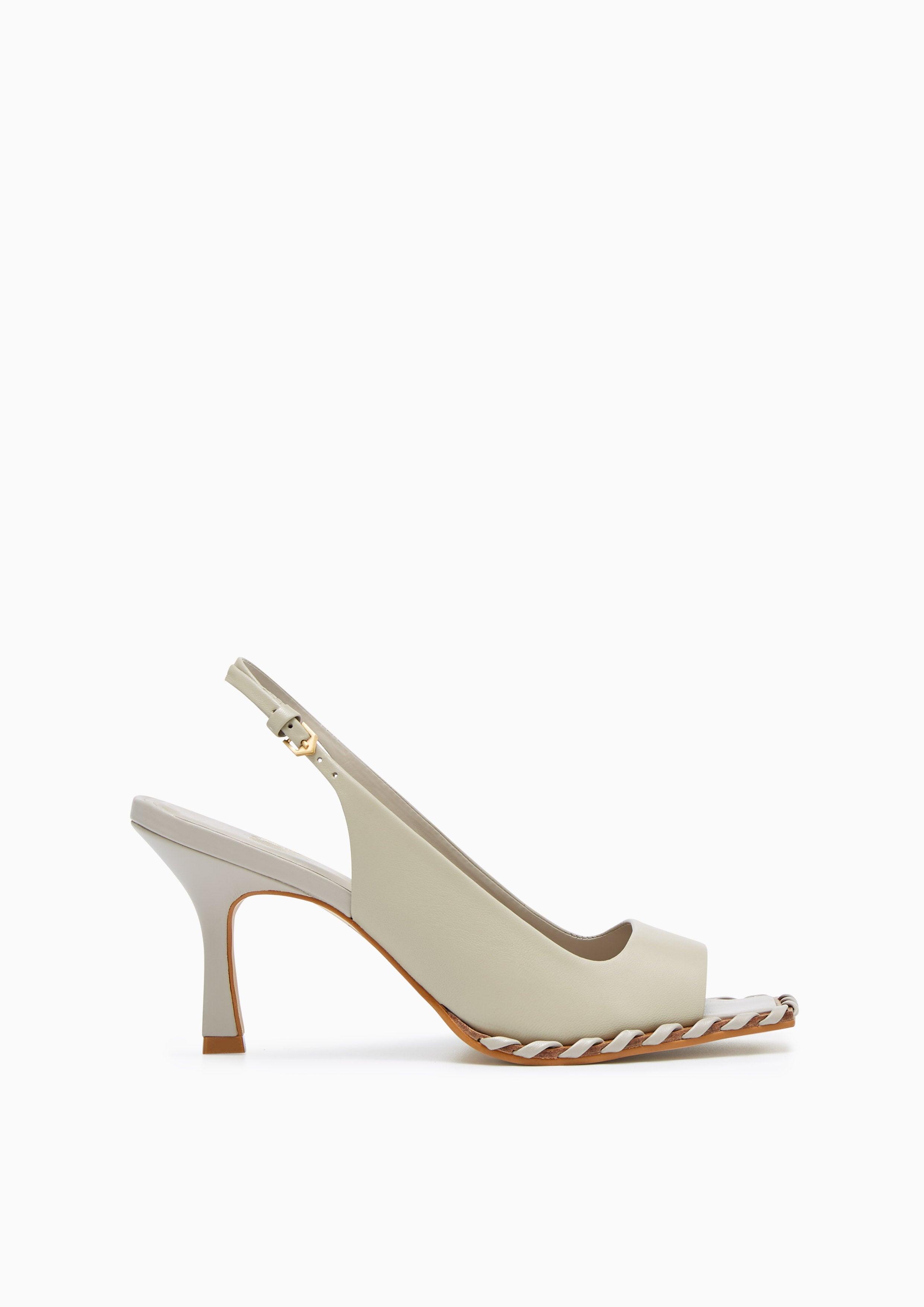 Brescia Infinite Mid Heel Slingbacks Taupe - Lyn TH