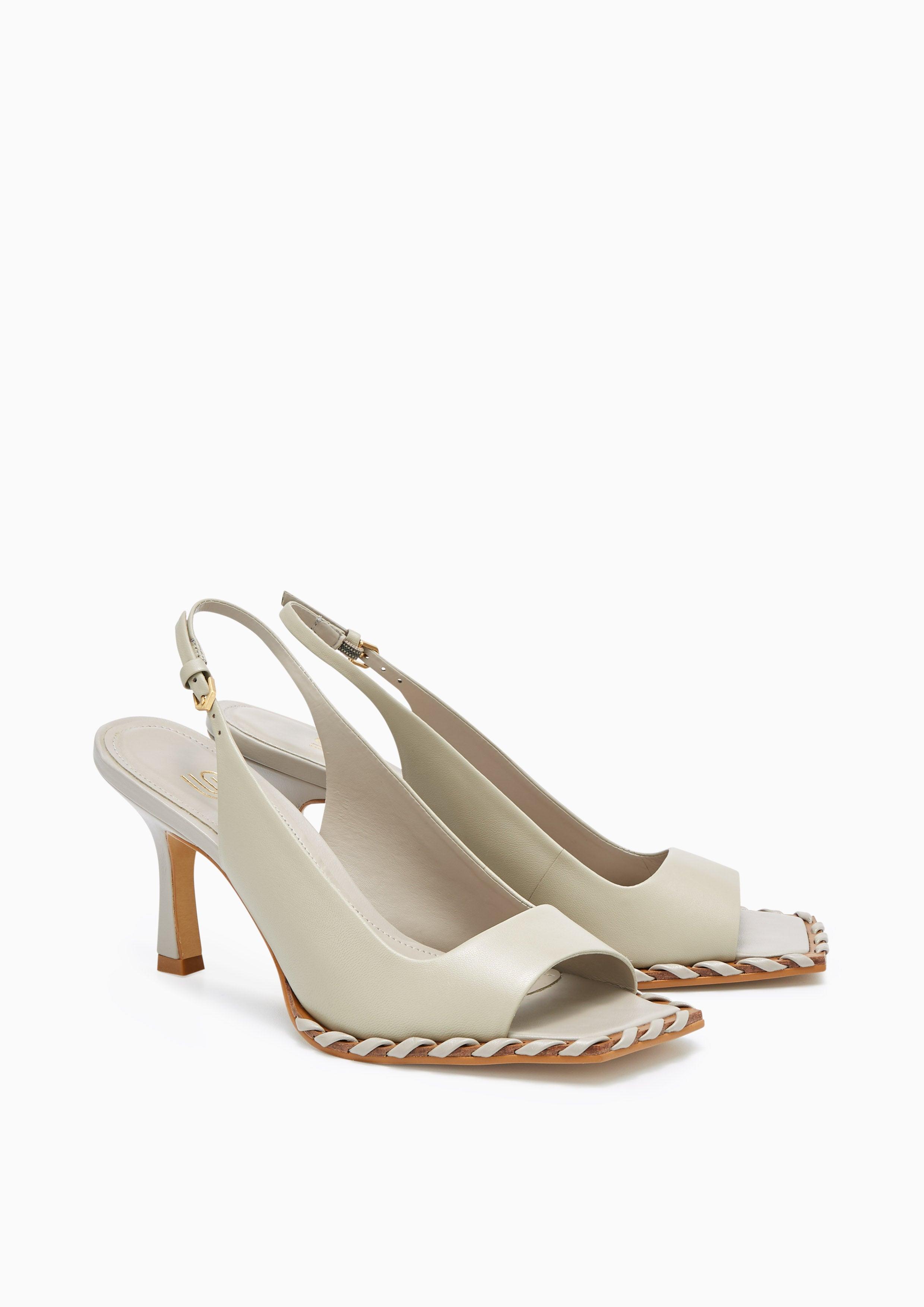 Brescia Infinite Mid Heel Slingbacks Taupe - Lyn TH