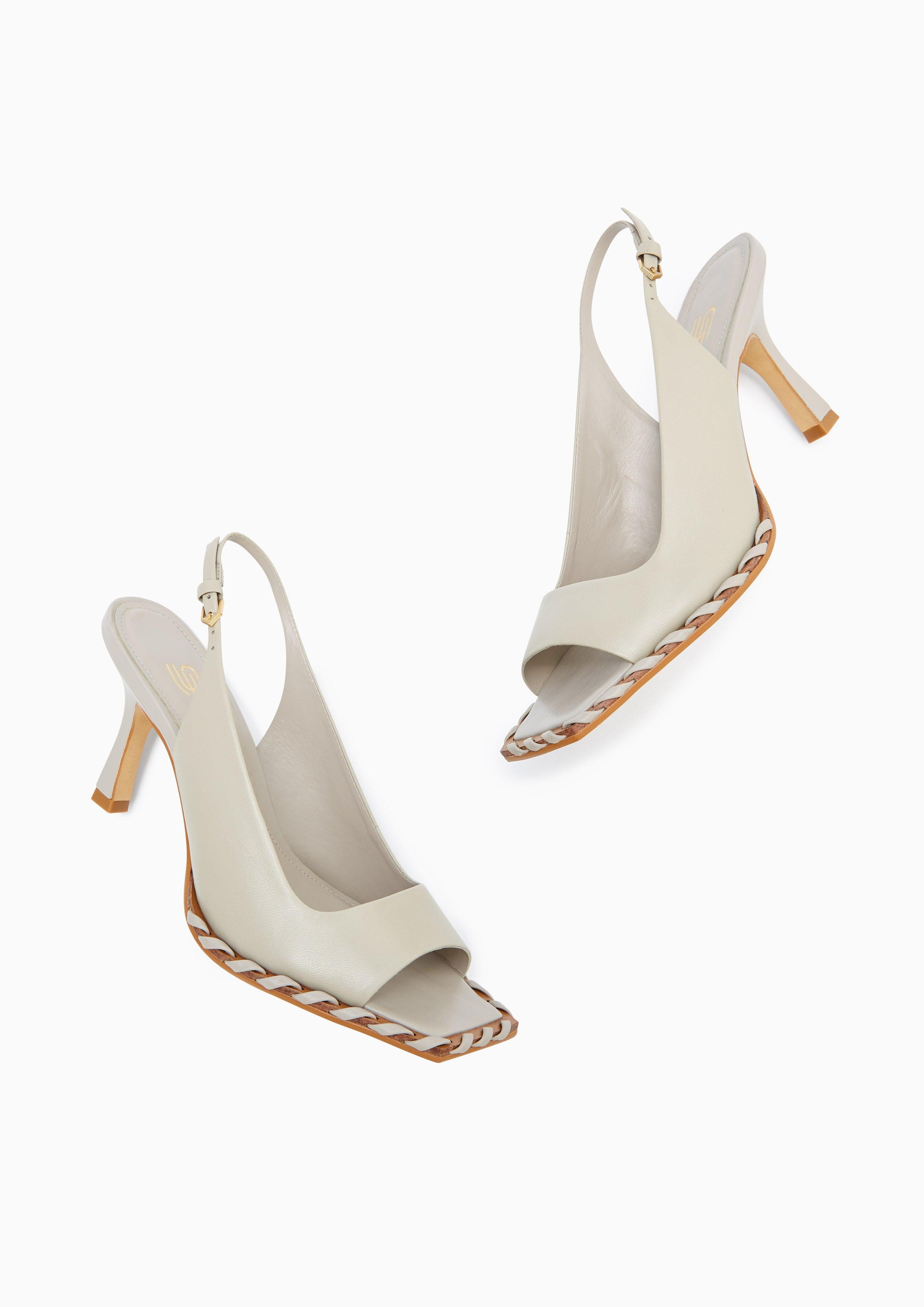 Brescia Infinite Mid Heel Slingbacks Taupe - Lyn TH