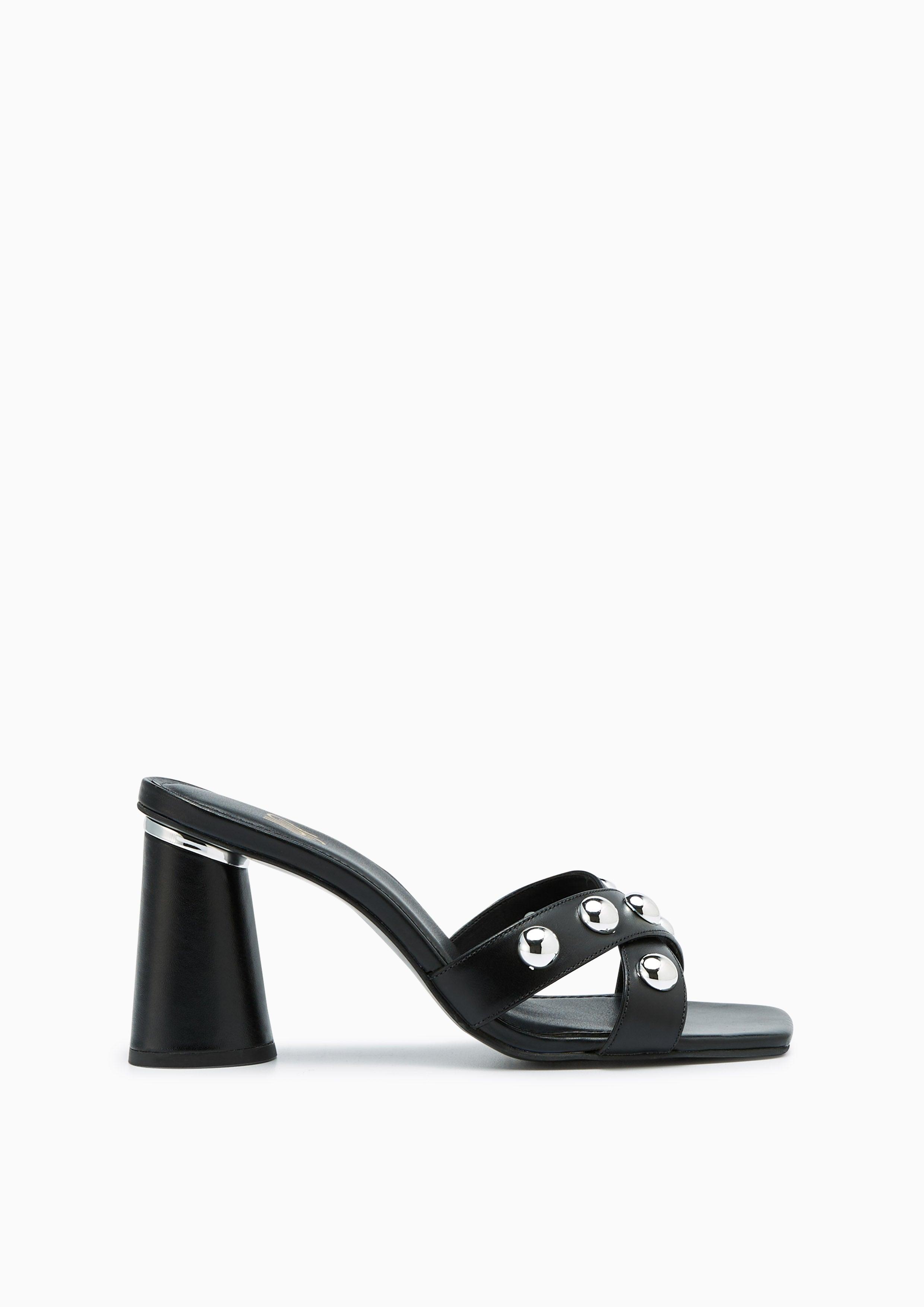 Brits Infinite Mid Heel Sandals Black - Lyn TH