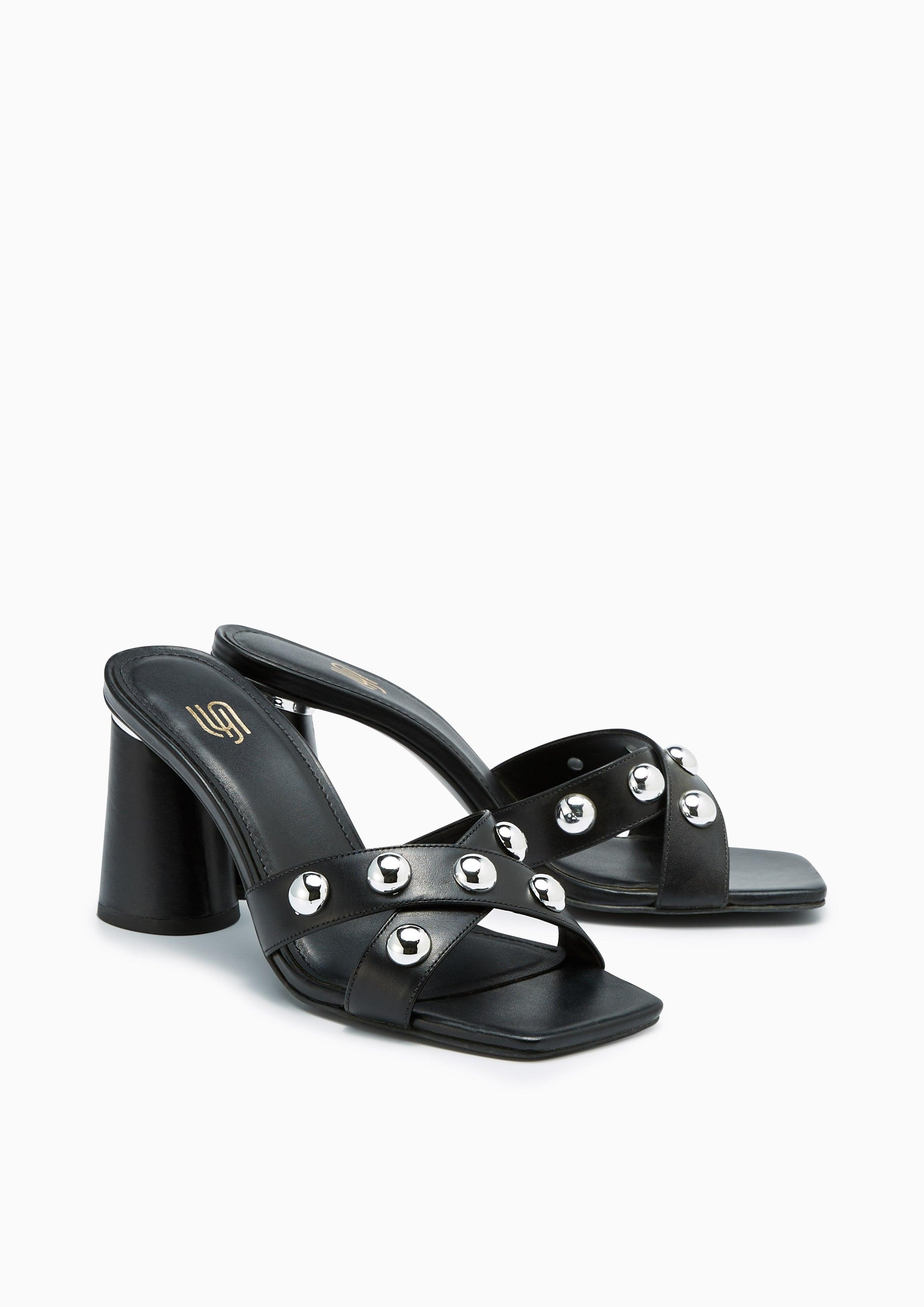 Brits Infinite Mid Heel Sandals Black - Lyn TH