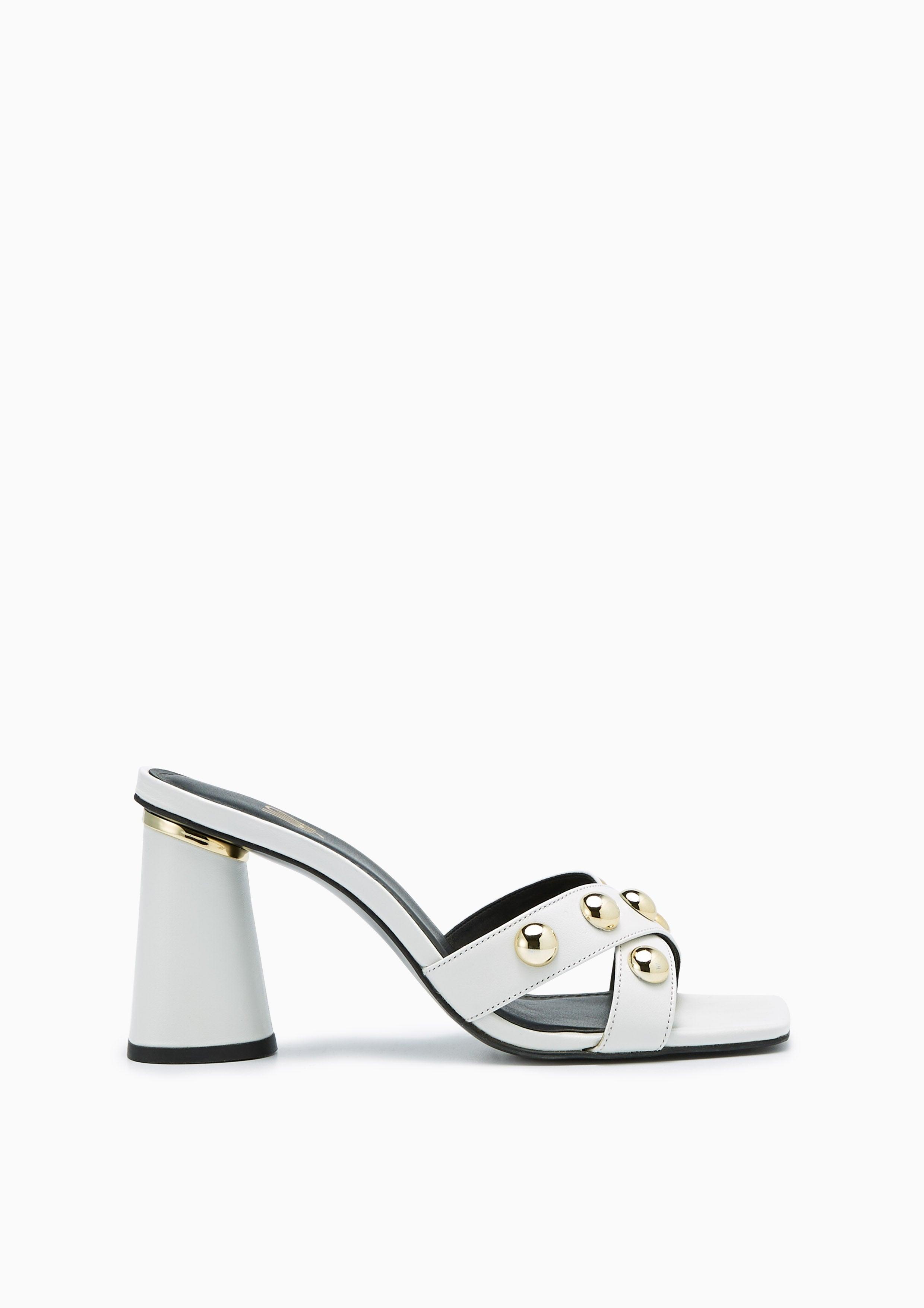 Brits Infinite Mid Heel Sandals White - Lyn TH