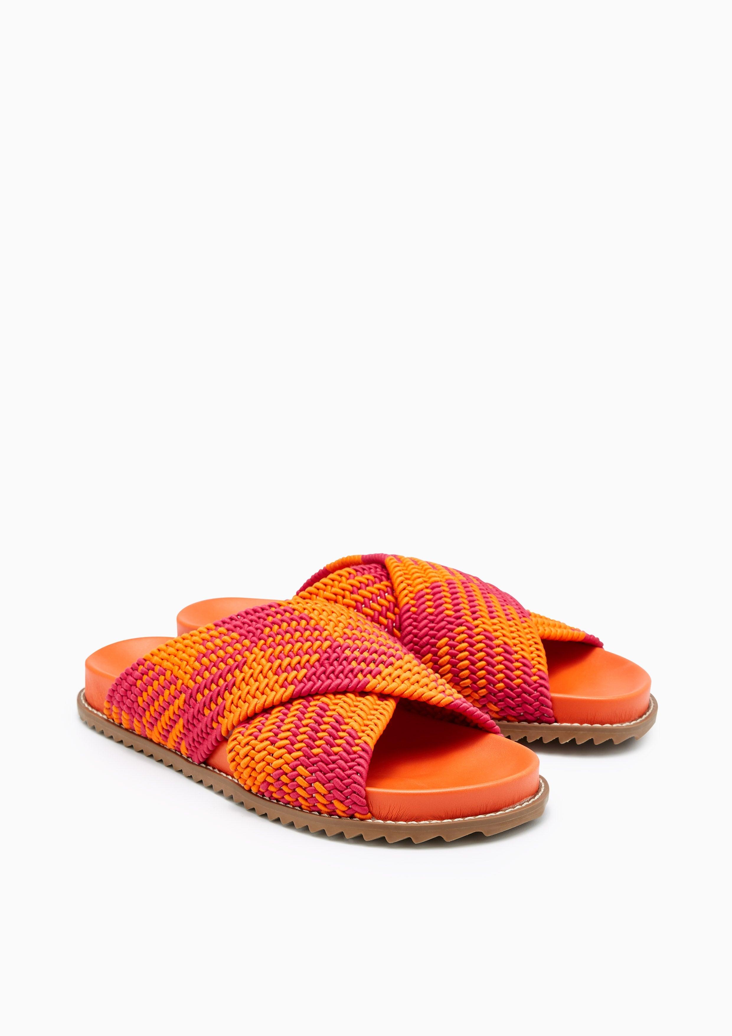 Besbes Infinite Flat Sandals Orange - Lyn TH