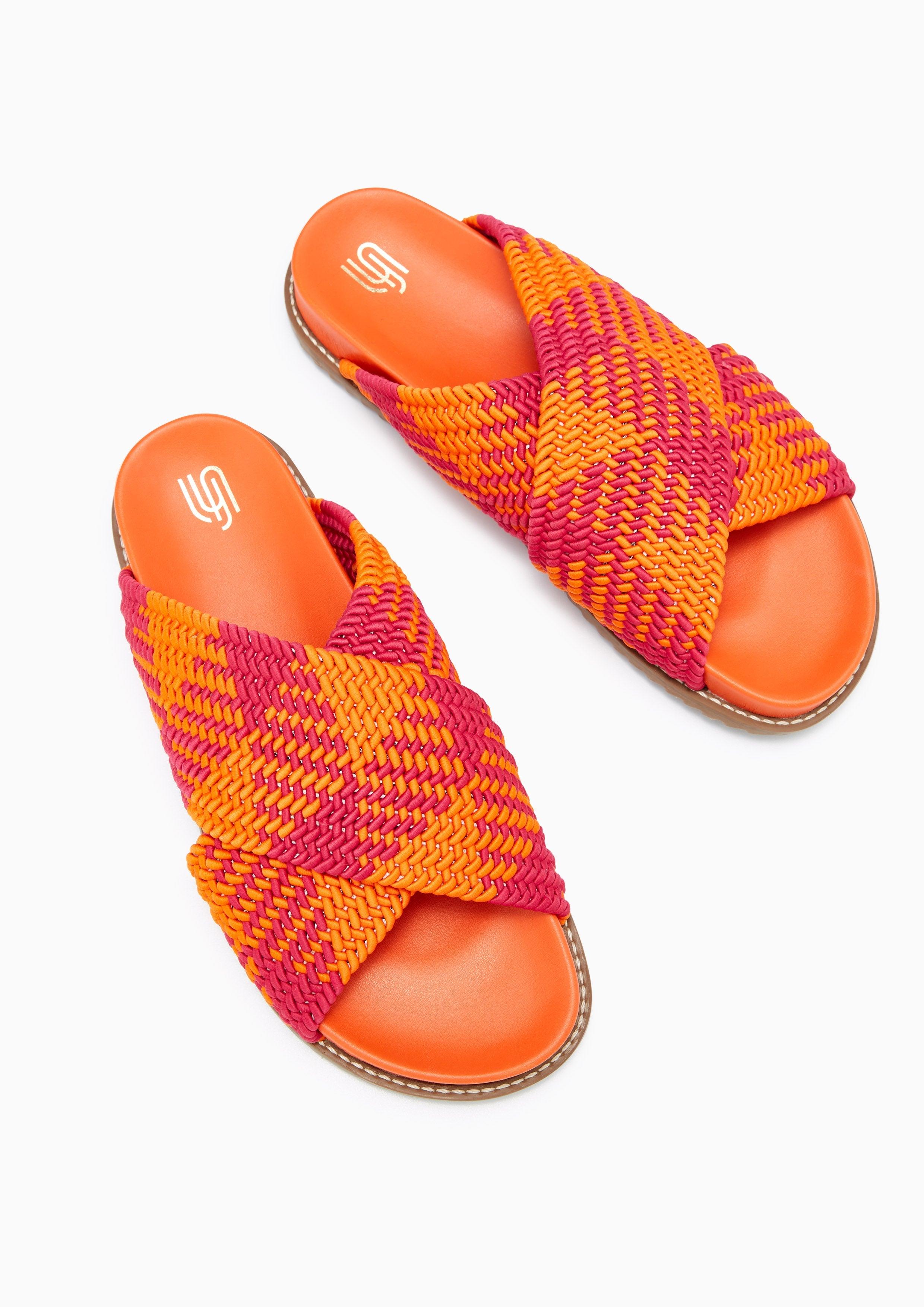 Besbes Infinite Flat Sandals Orange - Lyn TH