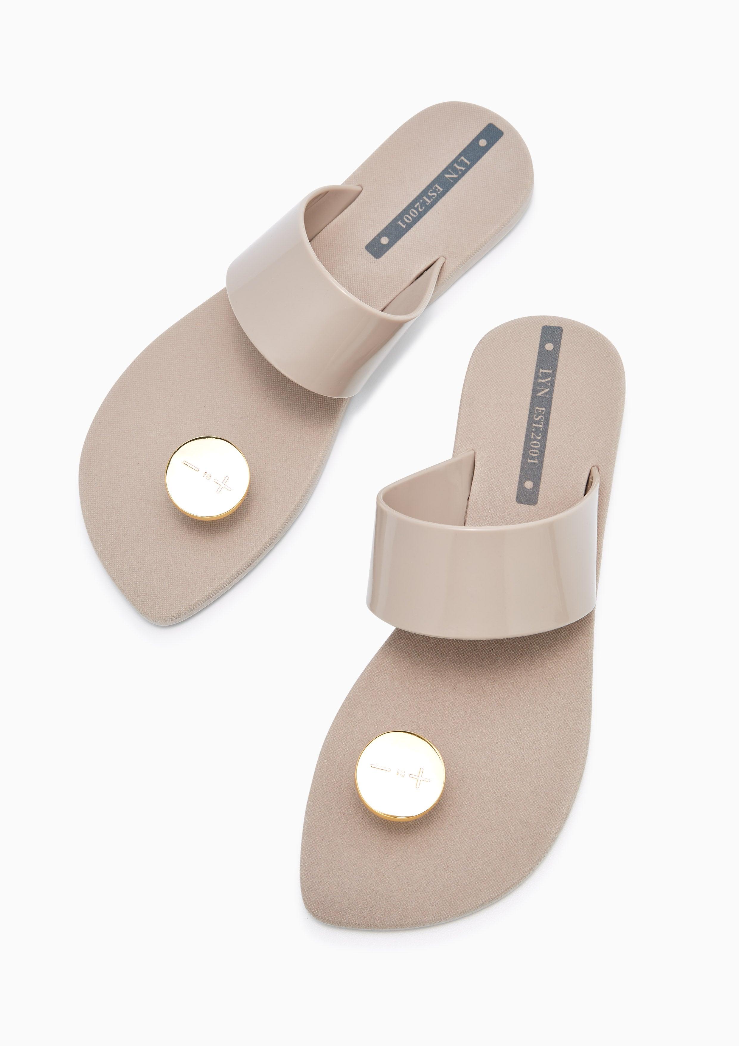 Bryony Flat Sandals Beige - Lyn TH