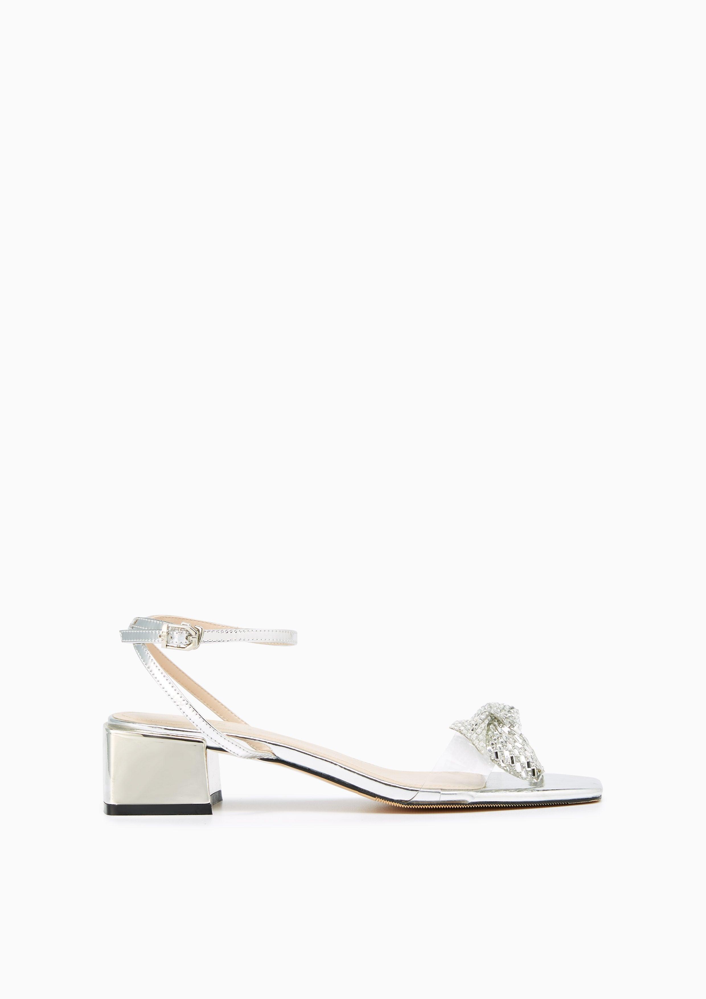 Bubbly Low Heel Slingbacks Silver - Lyn TH