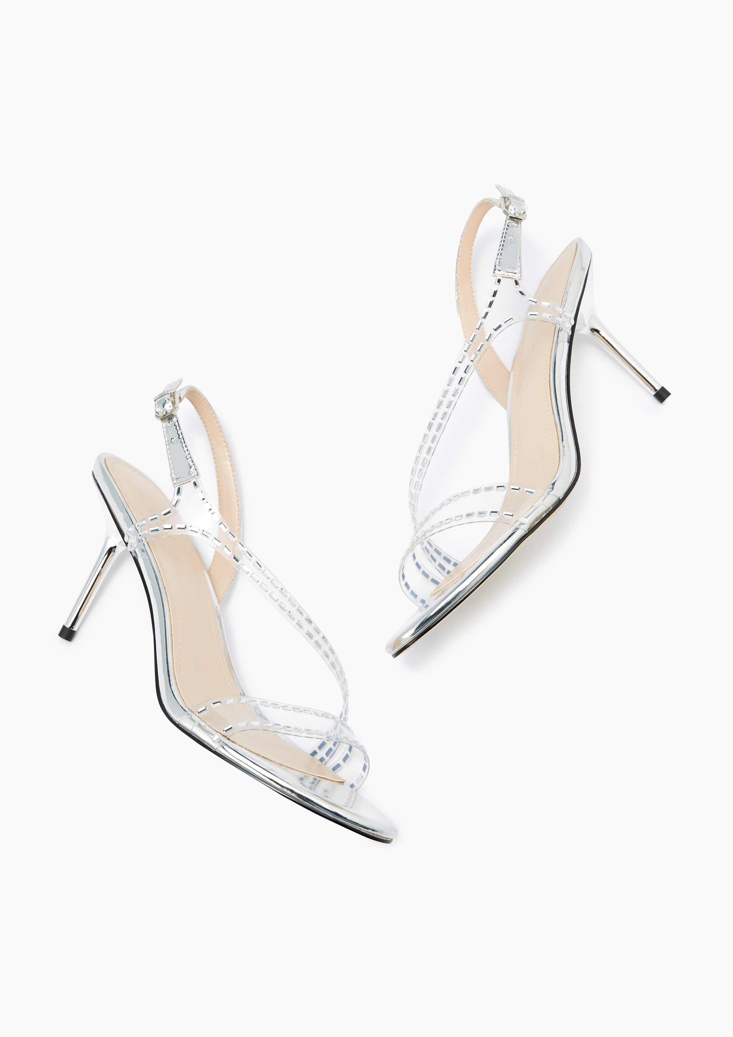 Brightest Mid Heel Slingbacks Silver - Lyn TH