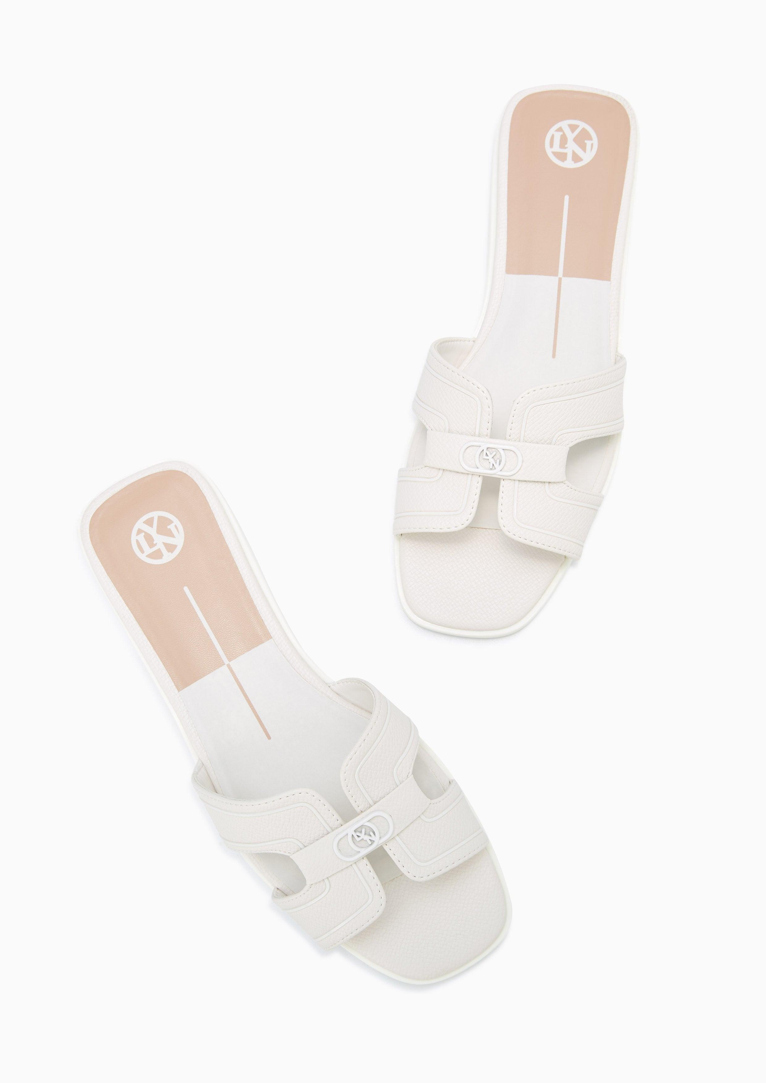 Hey Monotone Flat Sandals White - Lyn TH