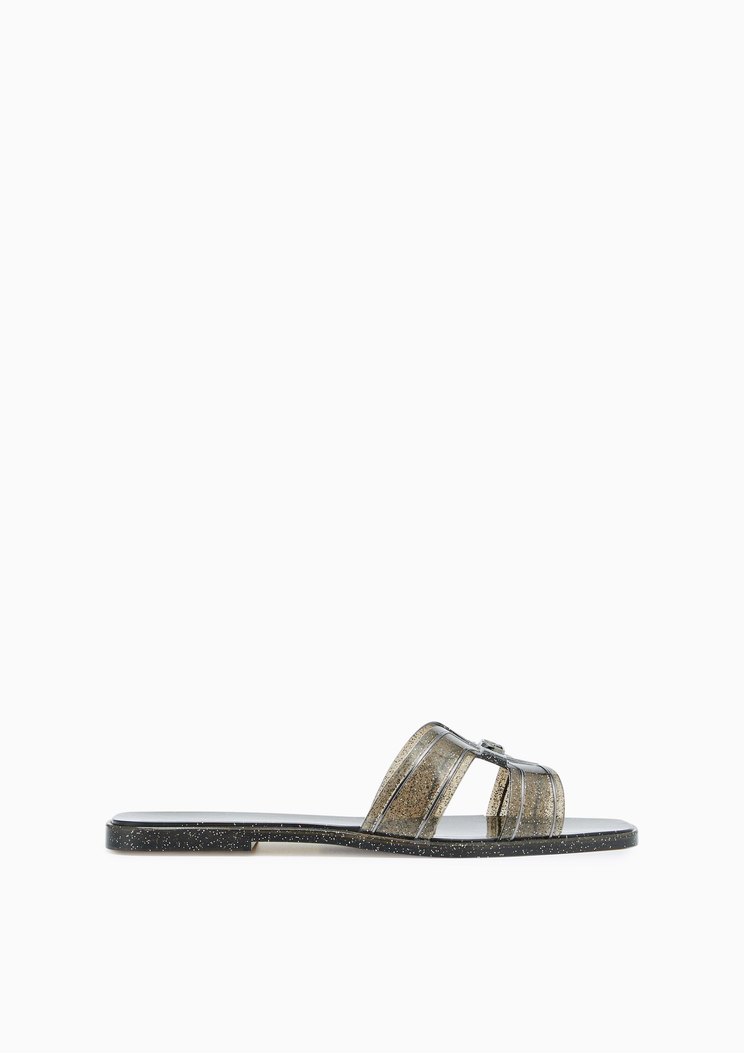 Hey Glitter Flat Sandals Black - Lyn TH