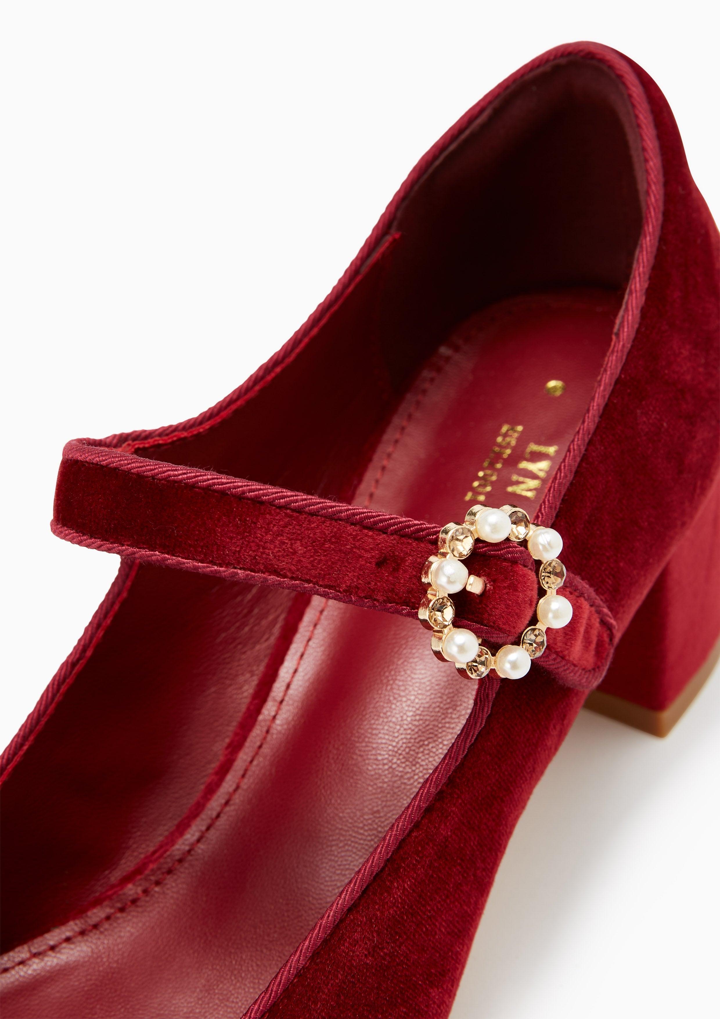 Baby'S Breath Mid Heel Maryjanes Dark Red