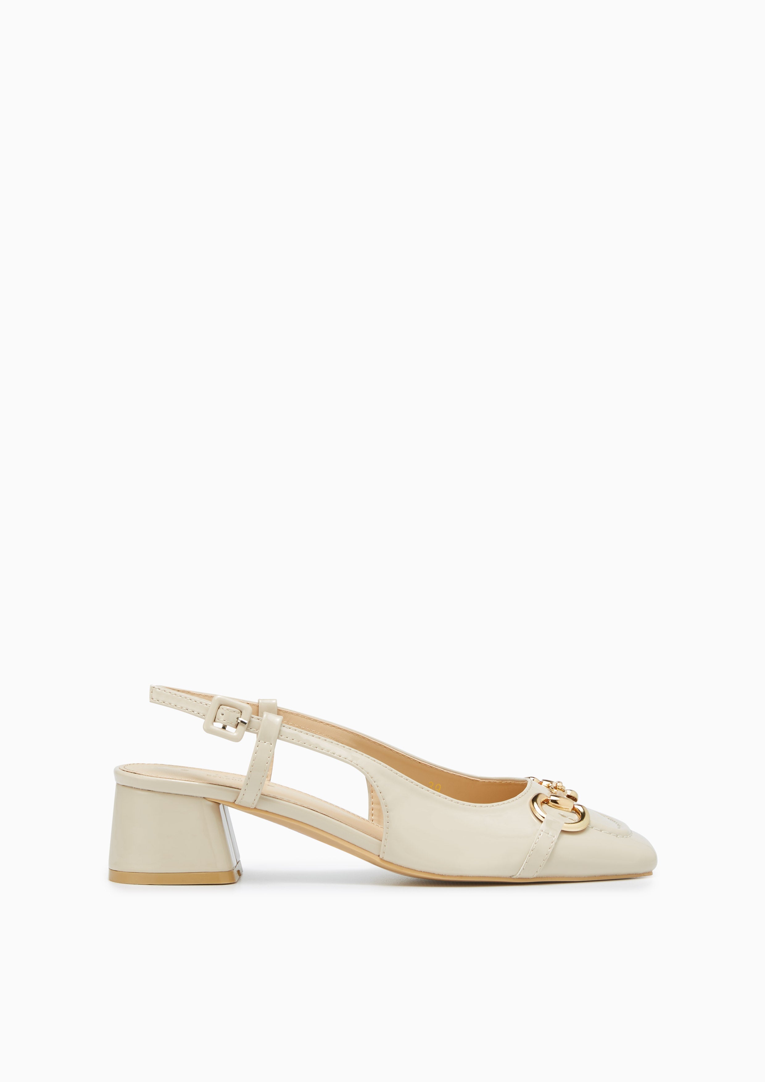 Brickle Mid Heel Slingbacks Nude