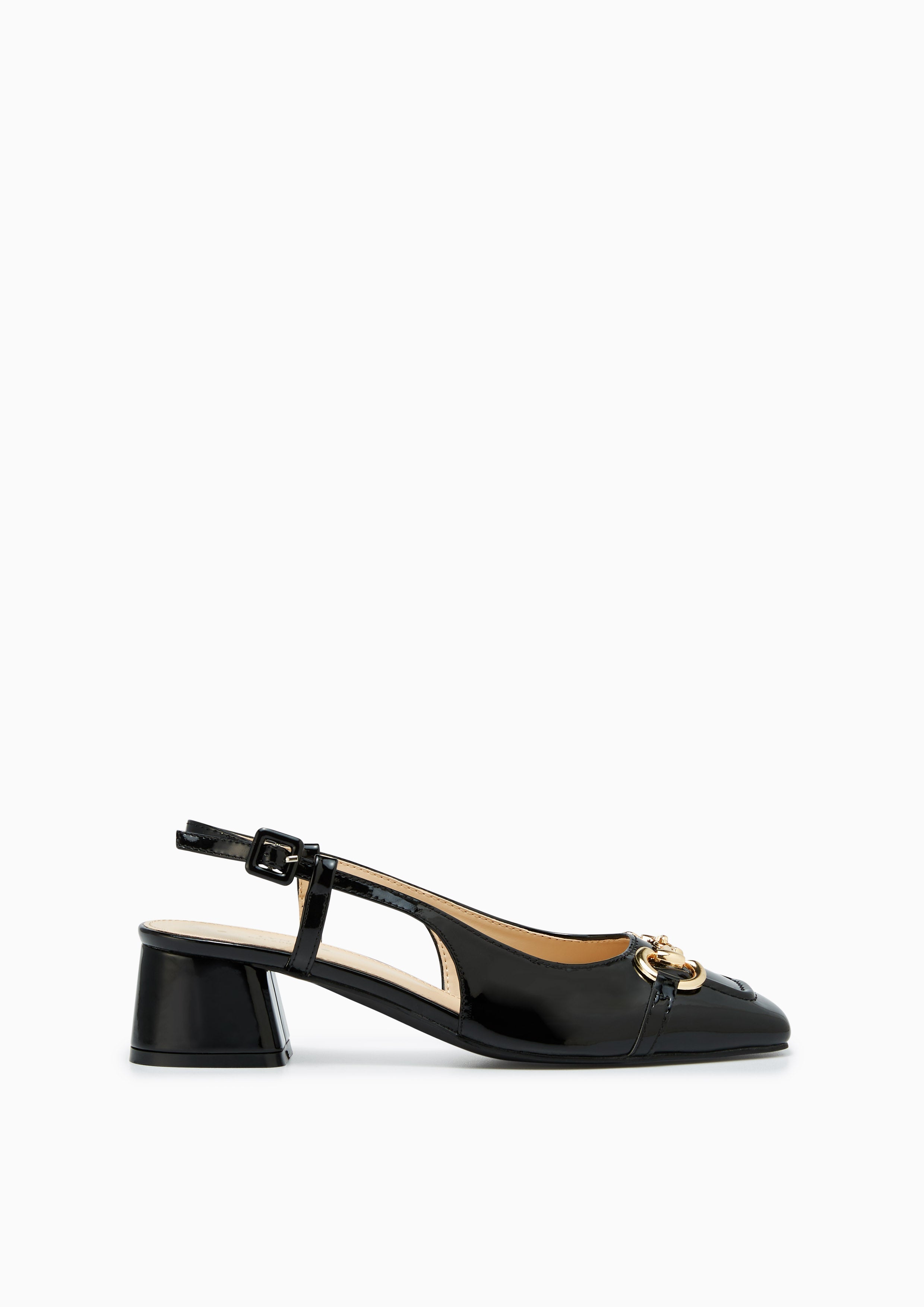 Brickle Mid Heel Slingbacks Black