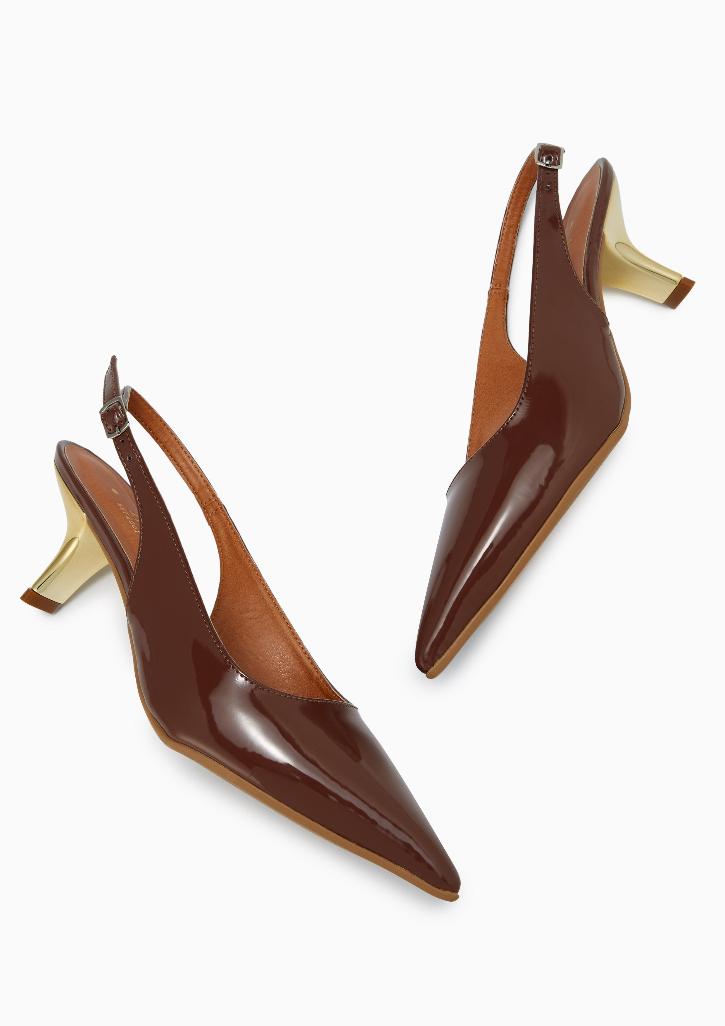 Must High Heel Slingbacks Dark Brown