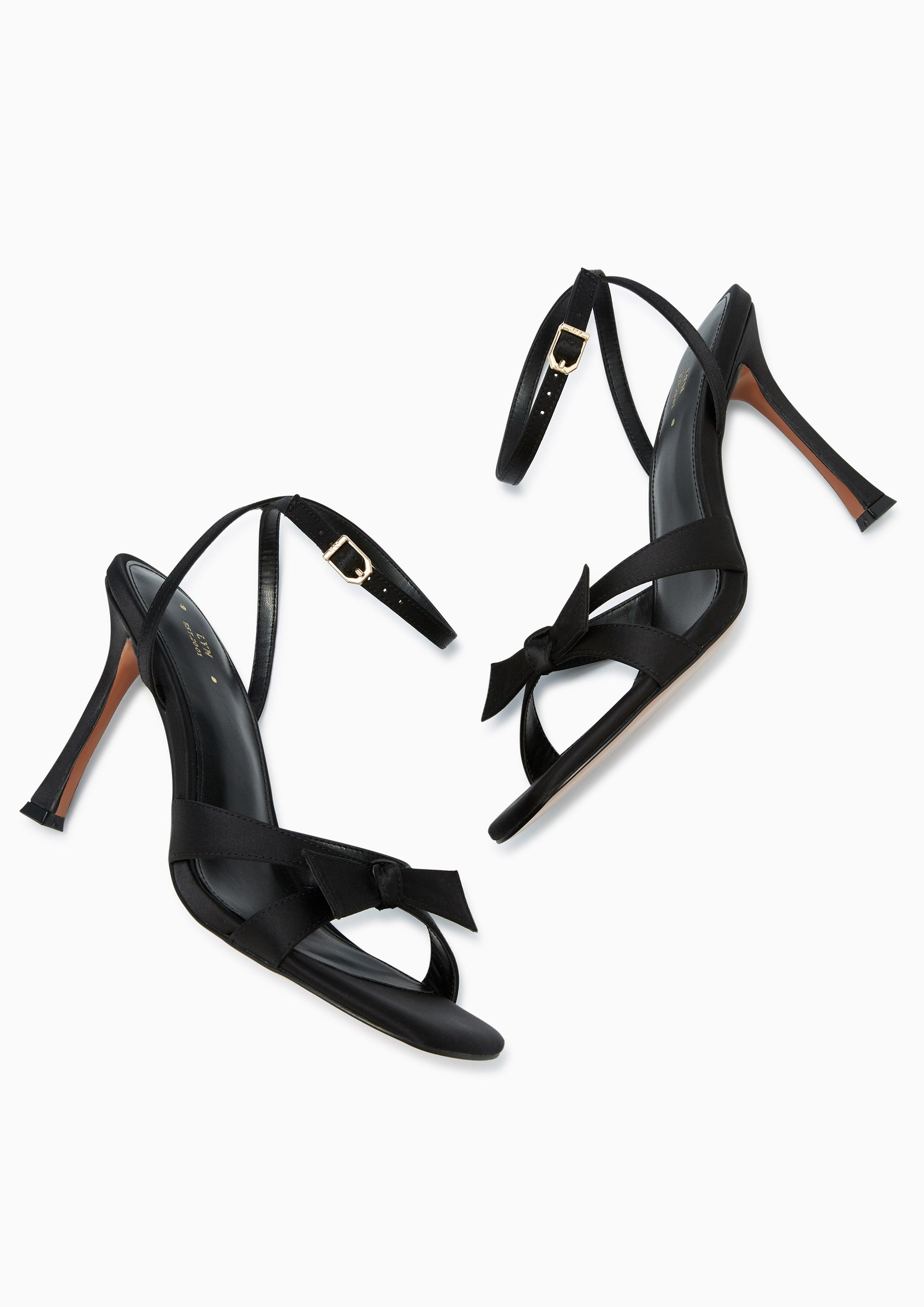 Bow Up Mid Heel Slingbacks Black