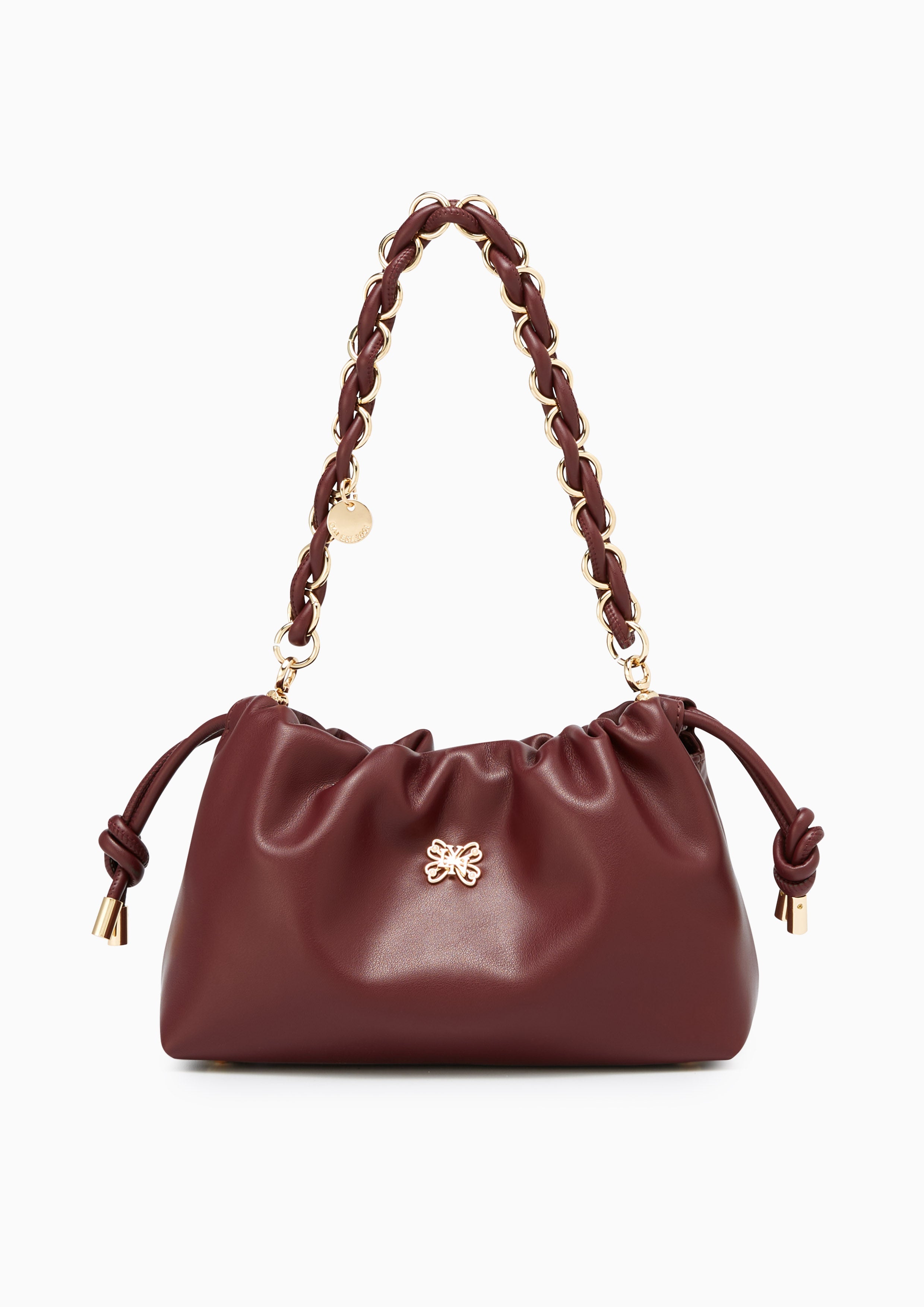 Floaty Drawstring Shoulder Bag Dark Red