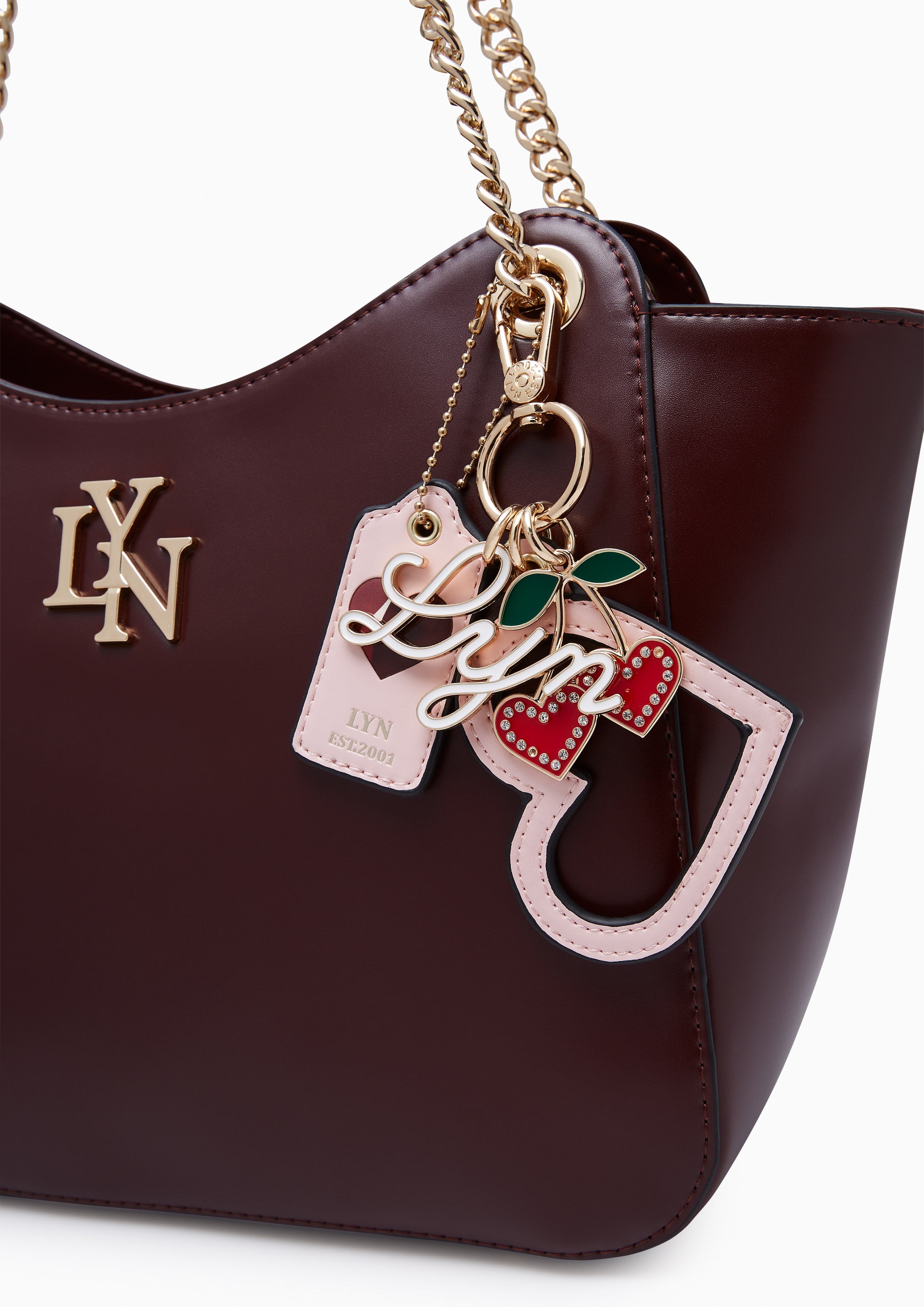 Sweet Heart Tote Bag Dark Red