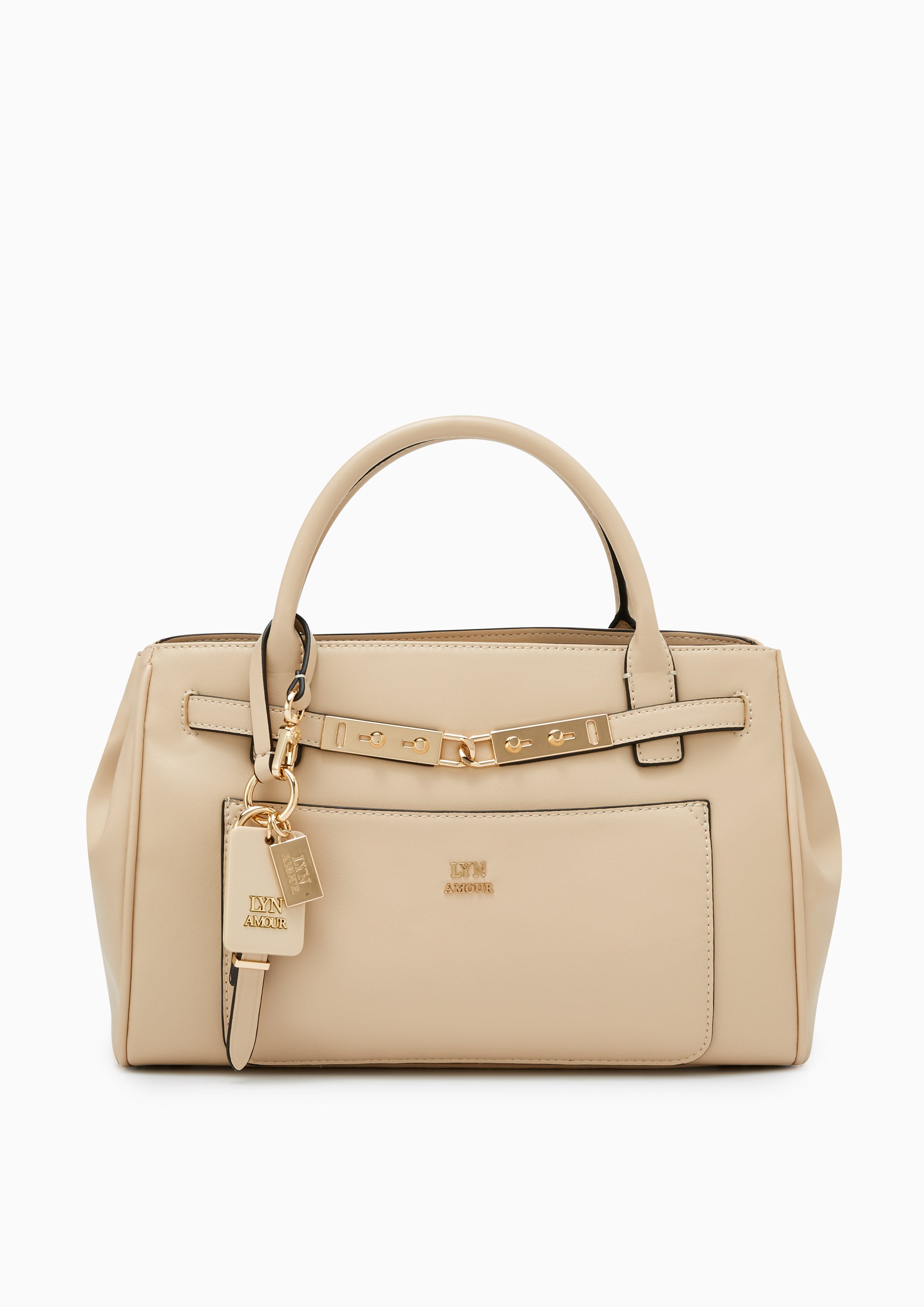 Athens L Top Handle Bag  Beige