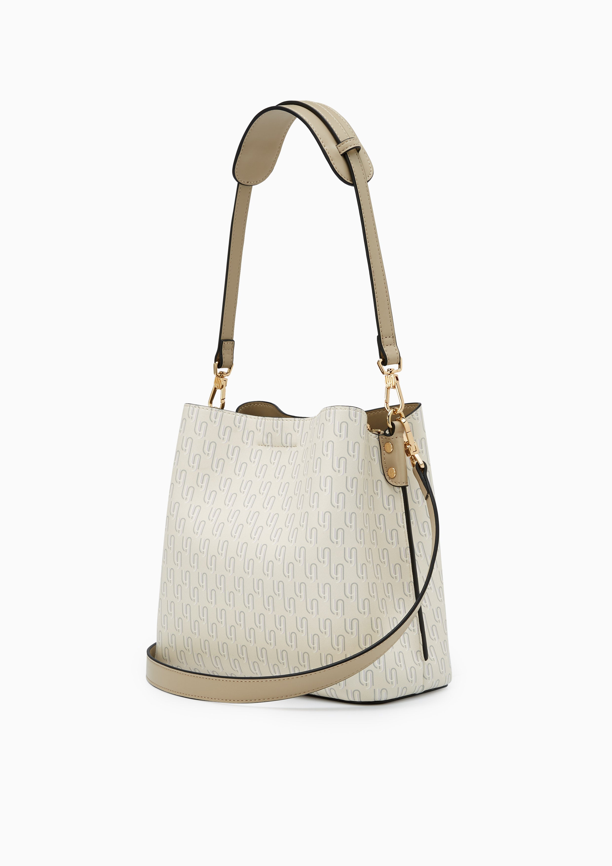 Joycelyn Infinite Print Bucket Bag Beige