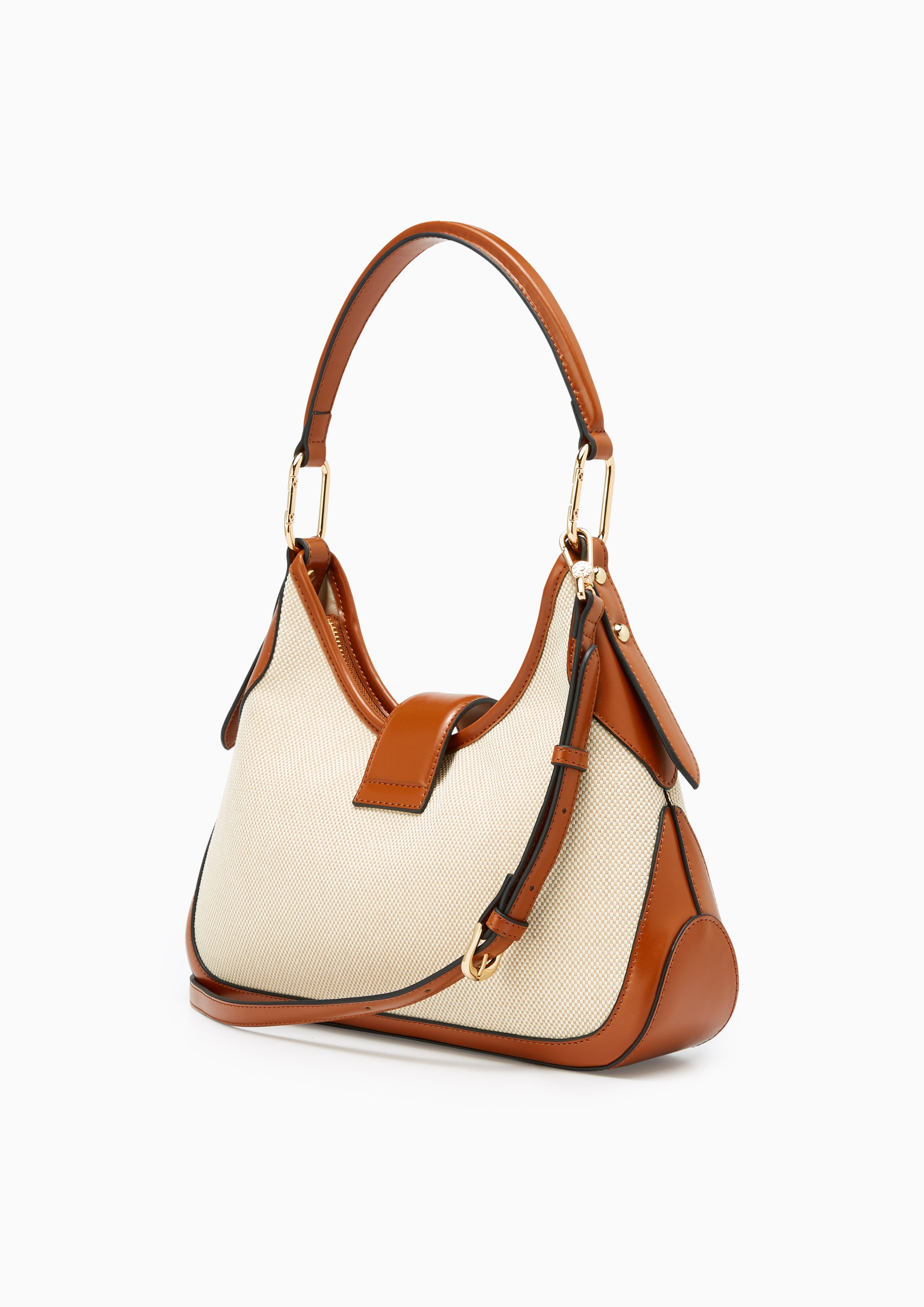 Riva Hobo Canvas Shoulder Bag Brown