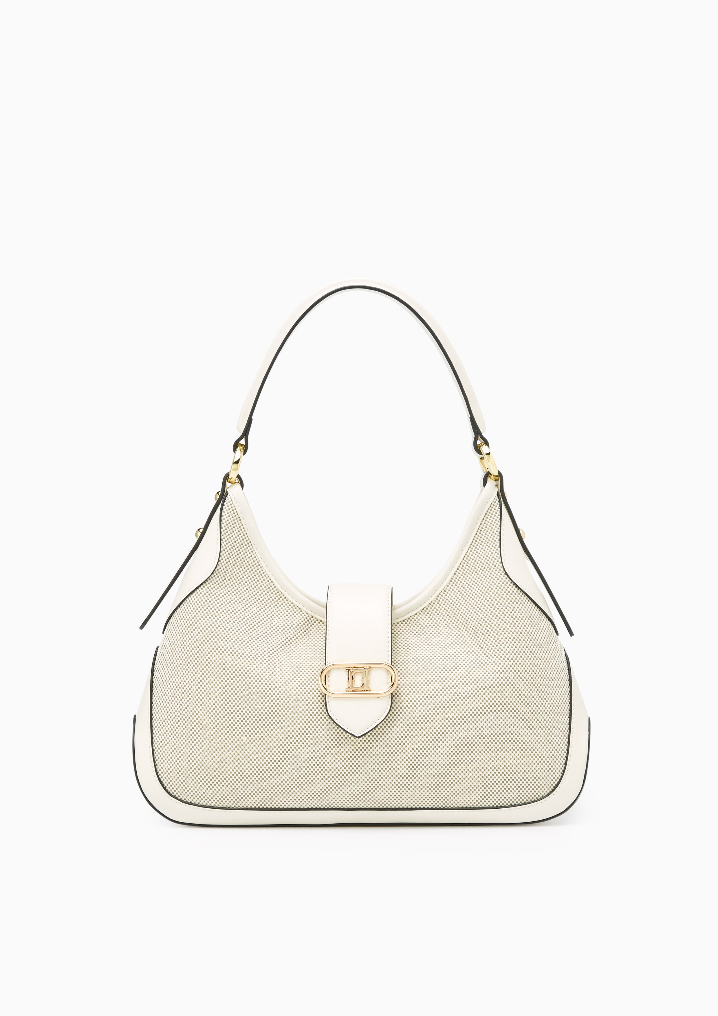 Riva Hobo Canvas Shoulder Bag Ivory