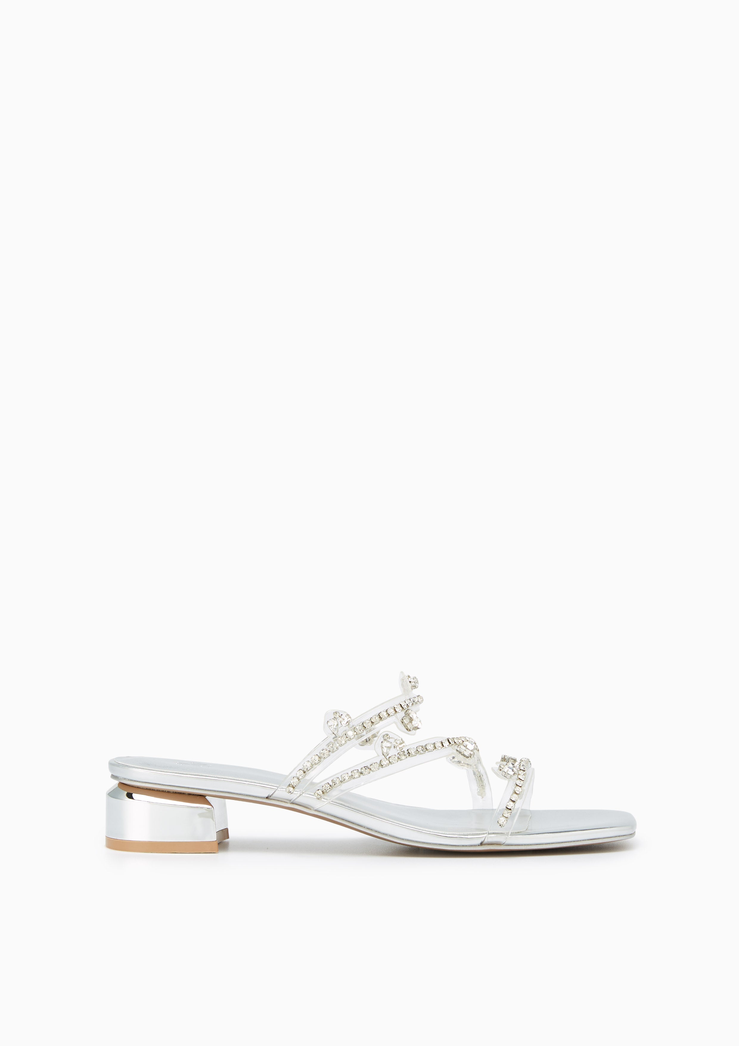 Pierce Flat Sandals Silver