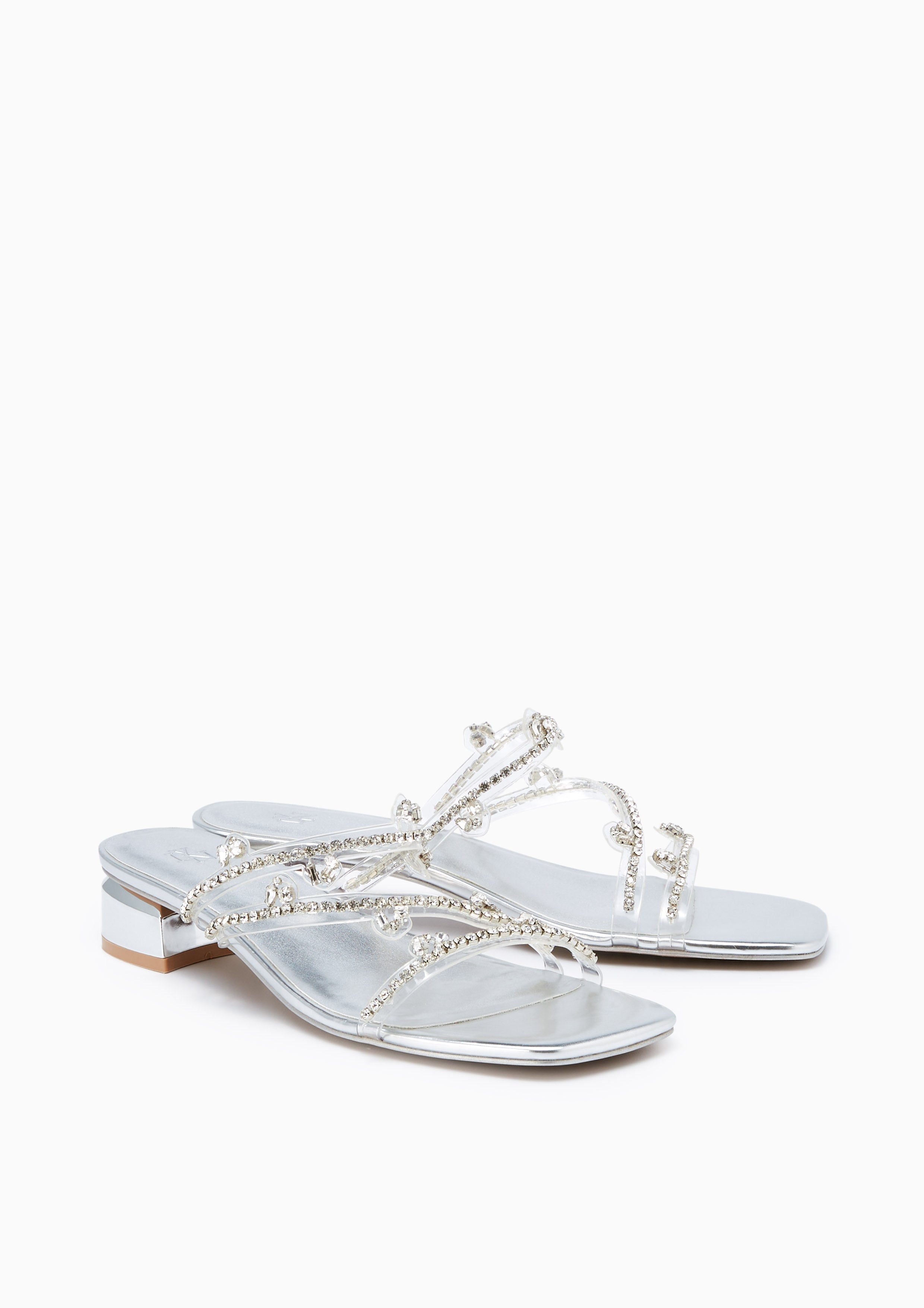 Pierce Flat Sandals Silver