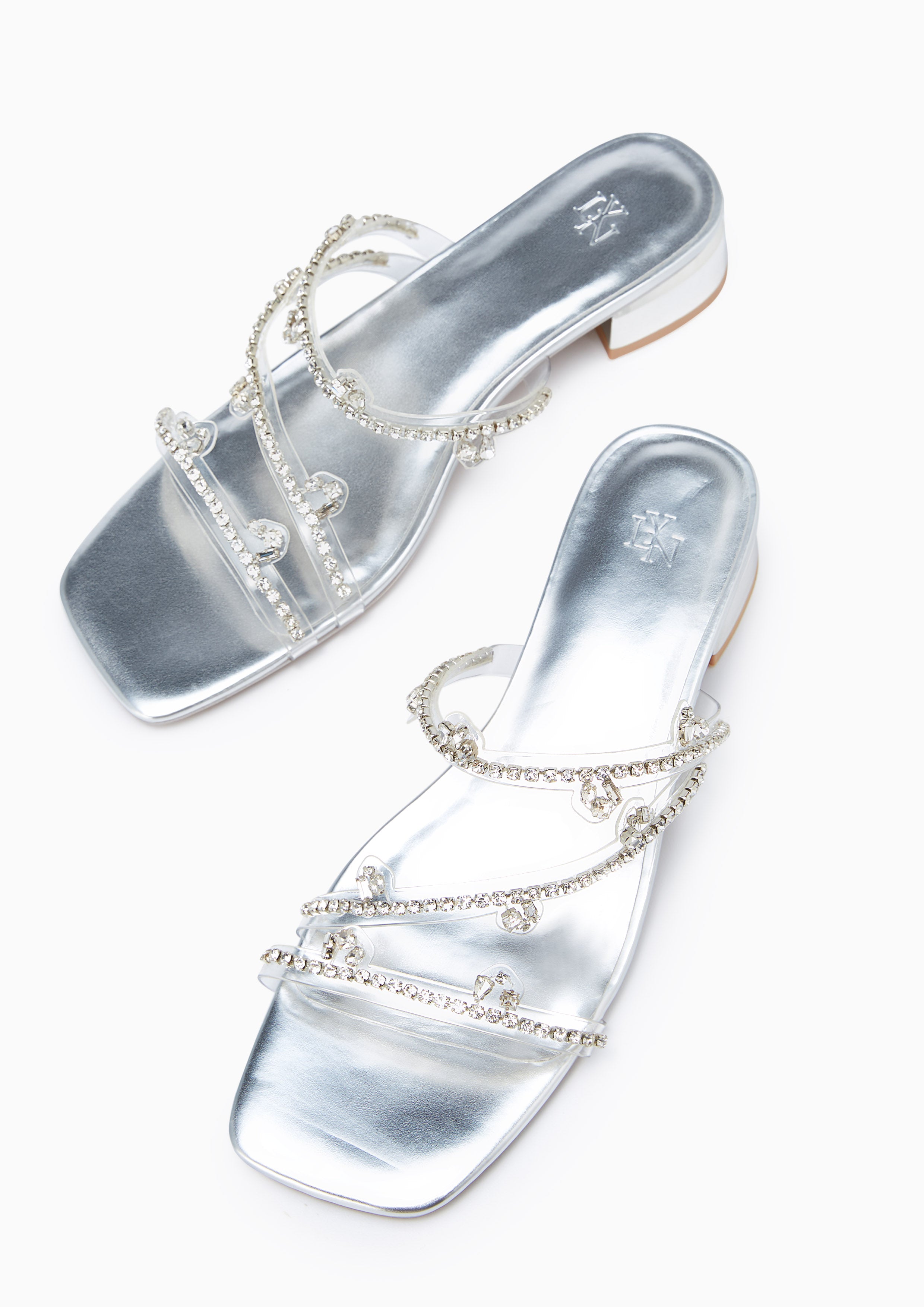 Pierce Flat Sandals Silver