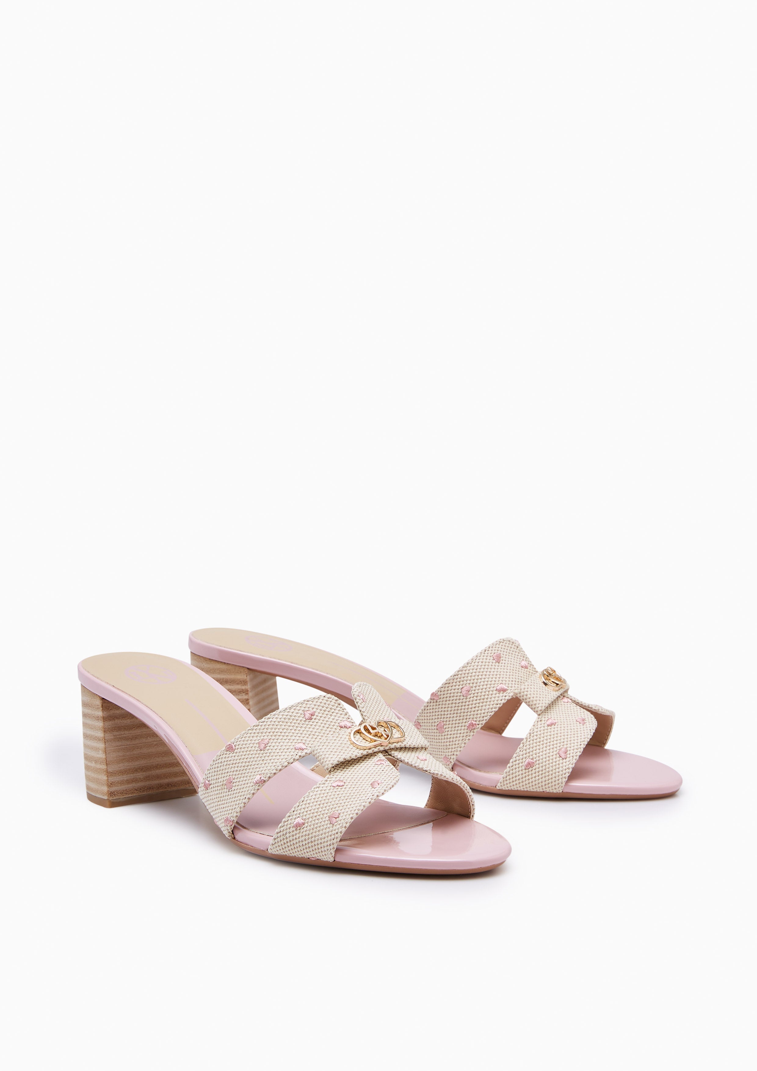 Hey Lovely Canvas Mid Heels Beige