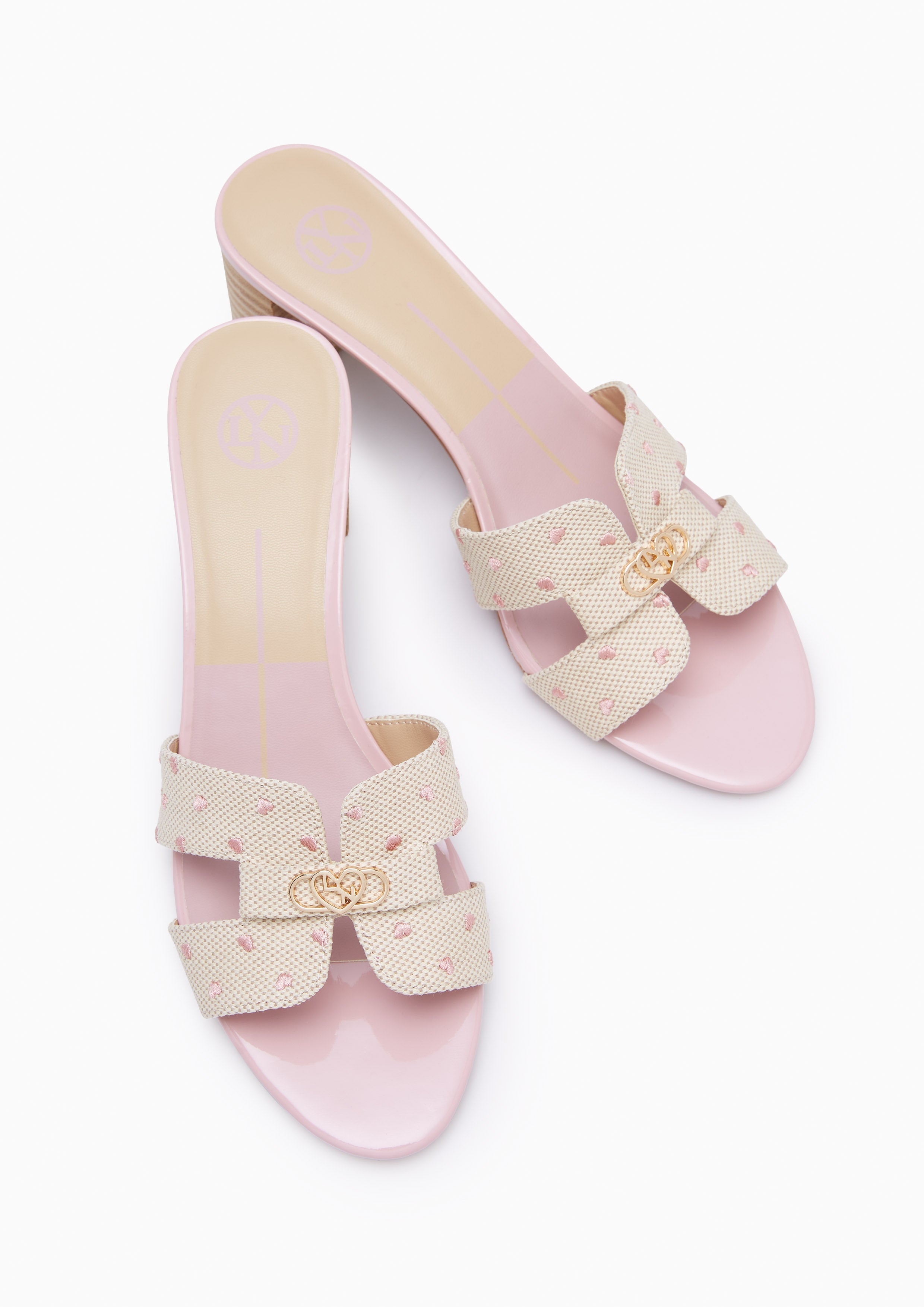 Hey Lovely Canvas Mid Heels Beige