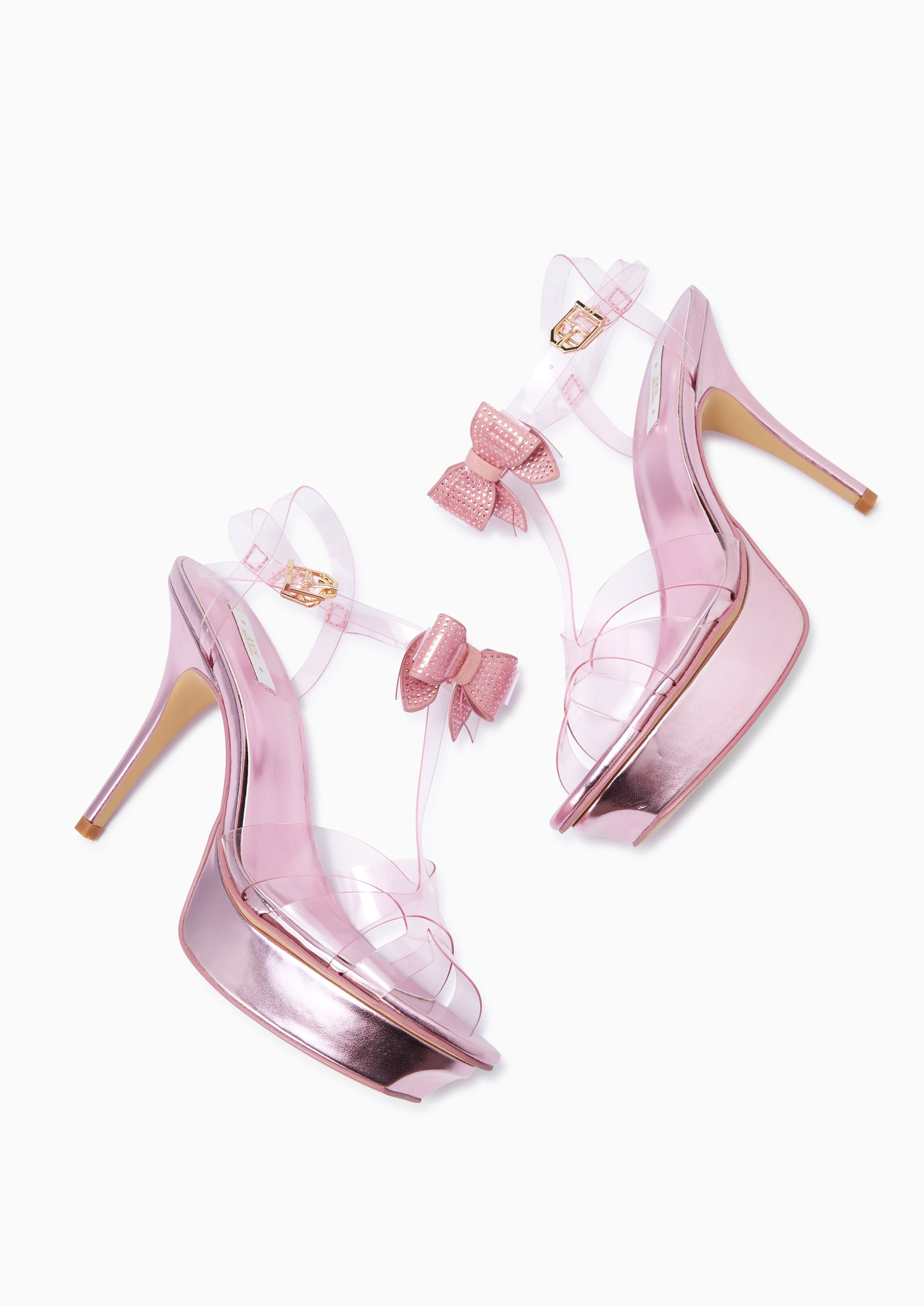 Sabella Bow Platform Heels Pink