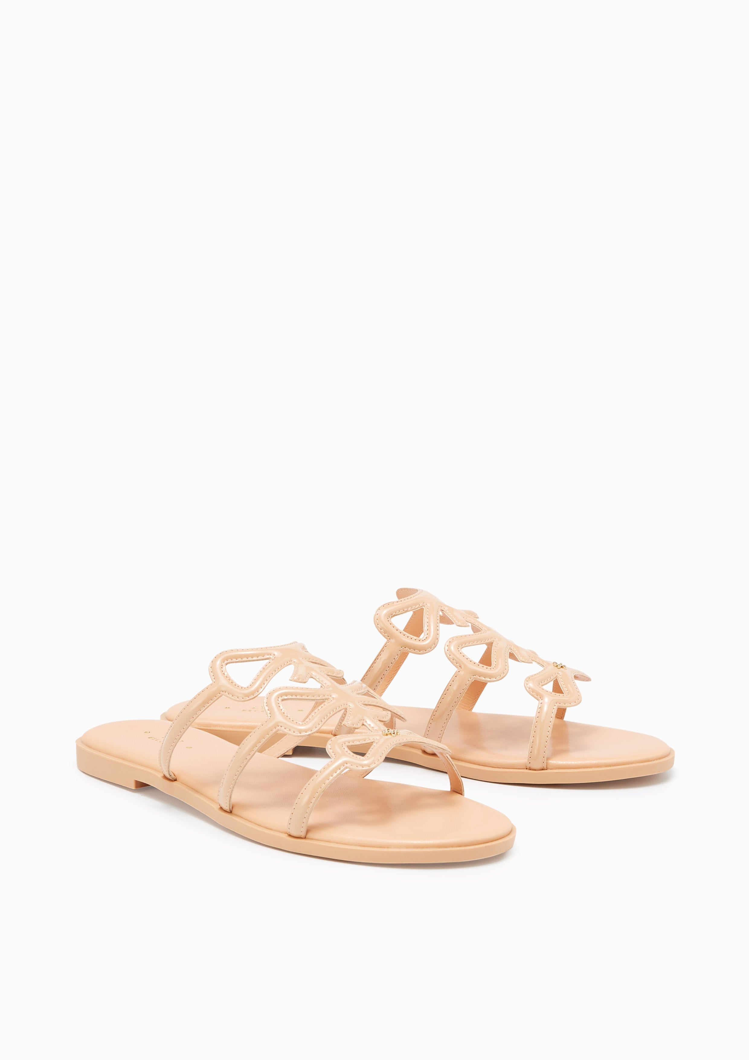 Ribbon Flat Sandals Brown