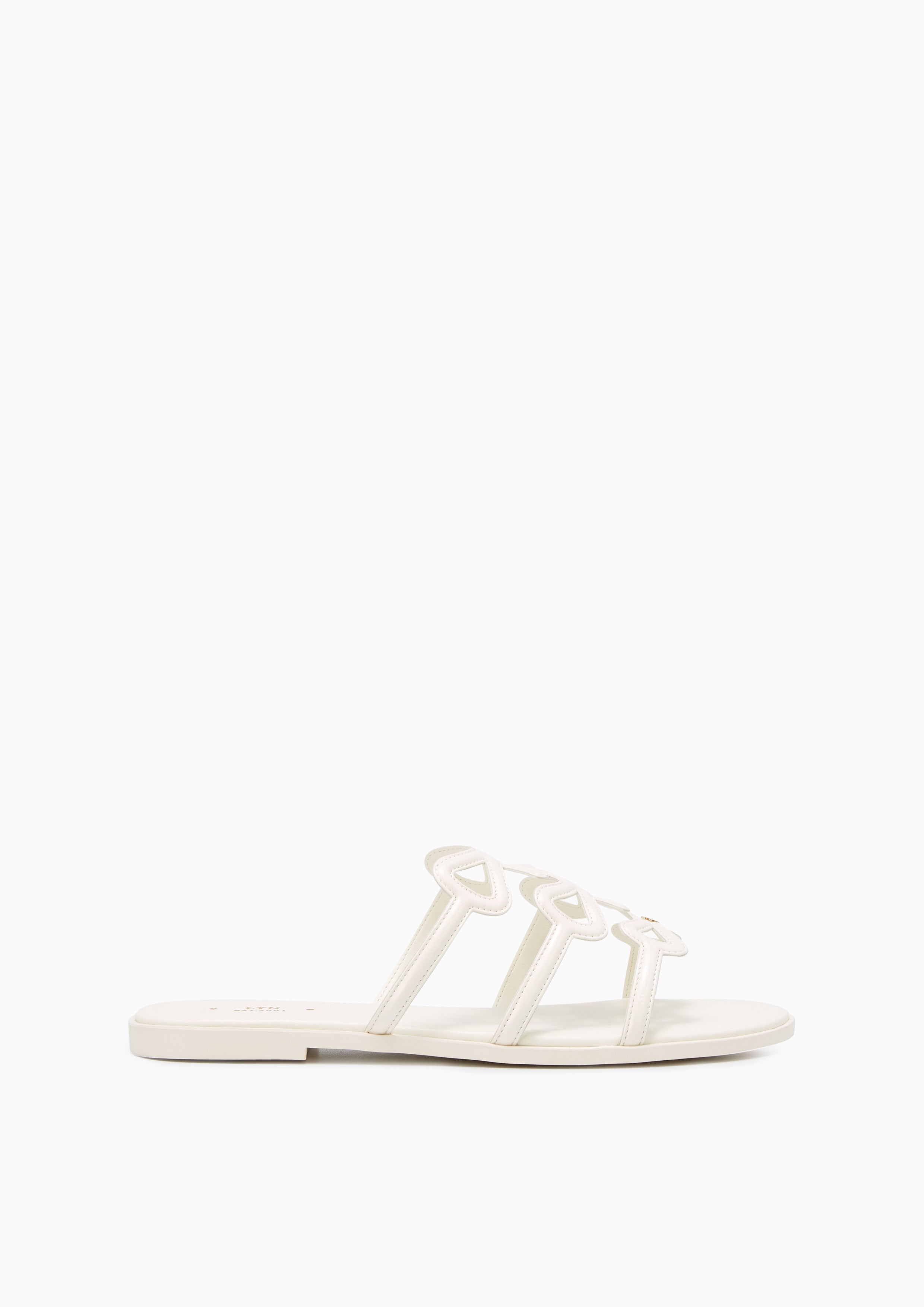 Ribbon Flat Sandals Ivory