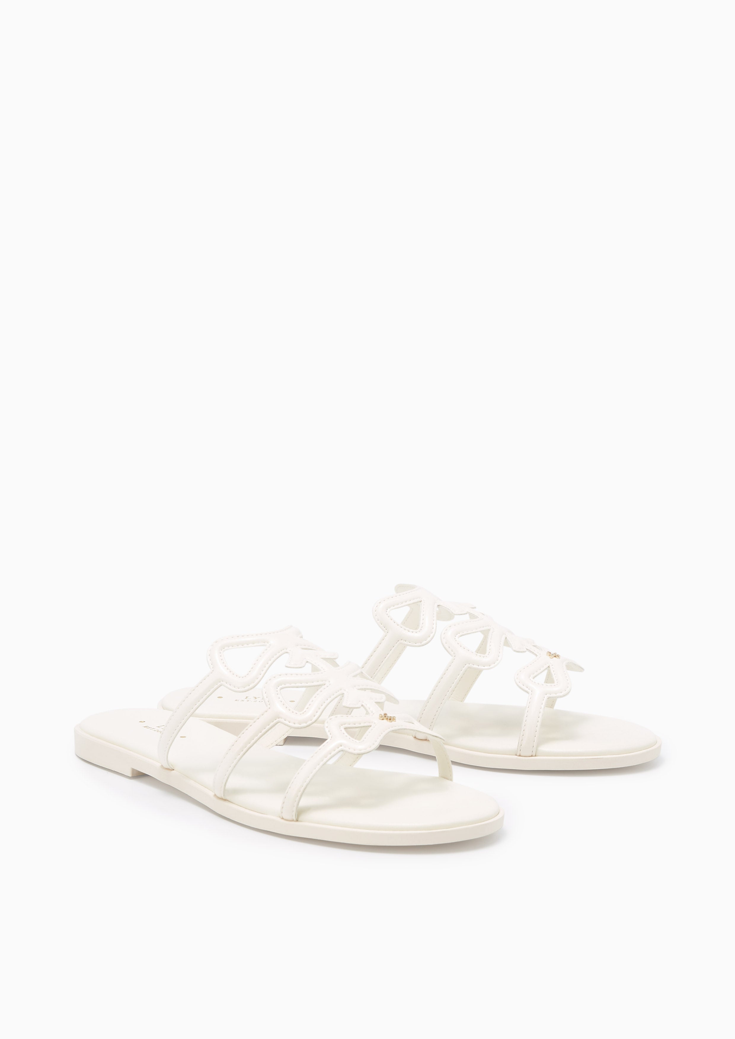 Ribbon Flat Sandals Ivory